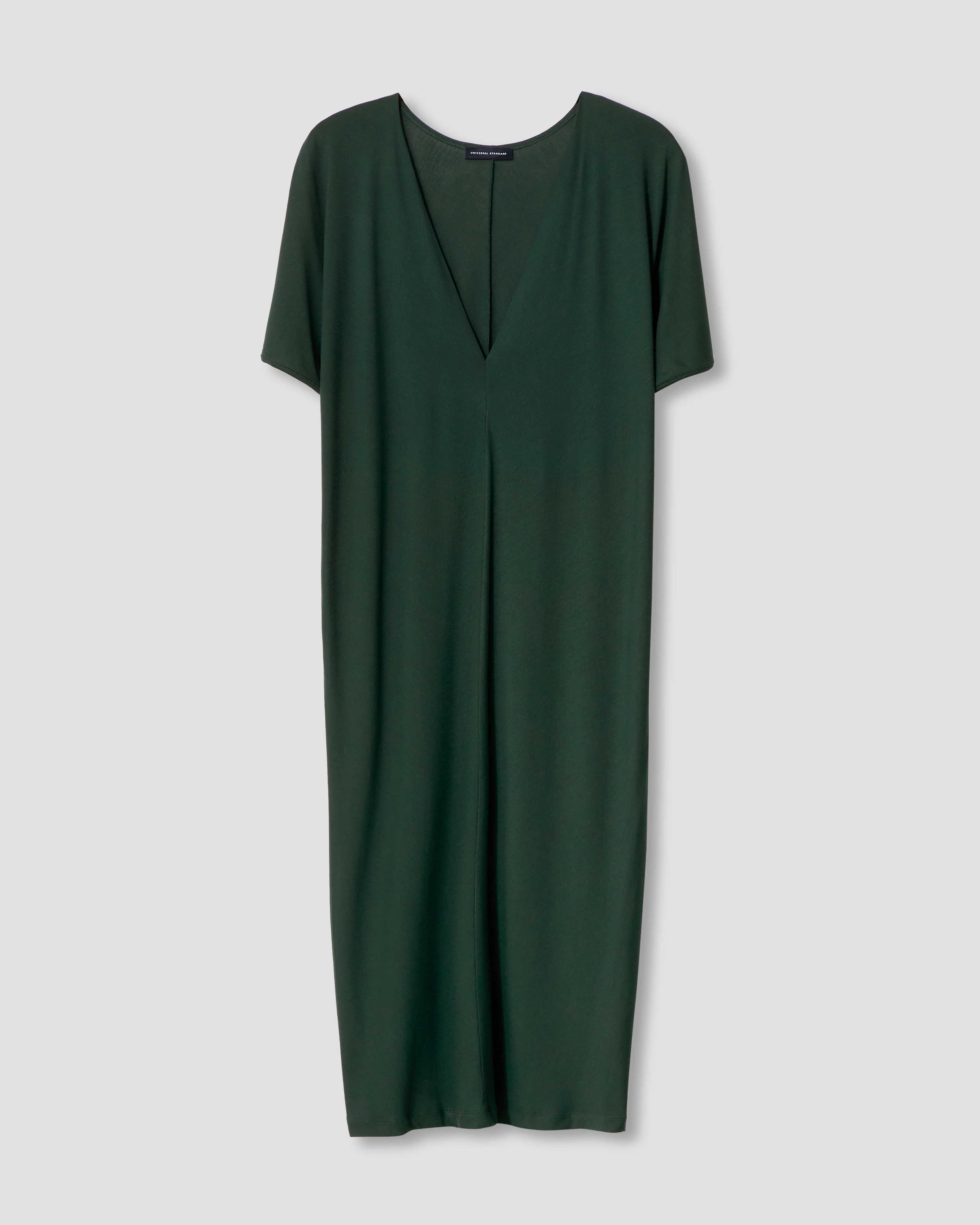 Teresa Liquid Jersey V-Neck Dress - Forest Green - Image 3