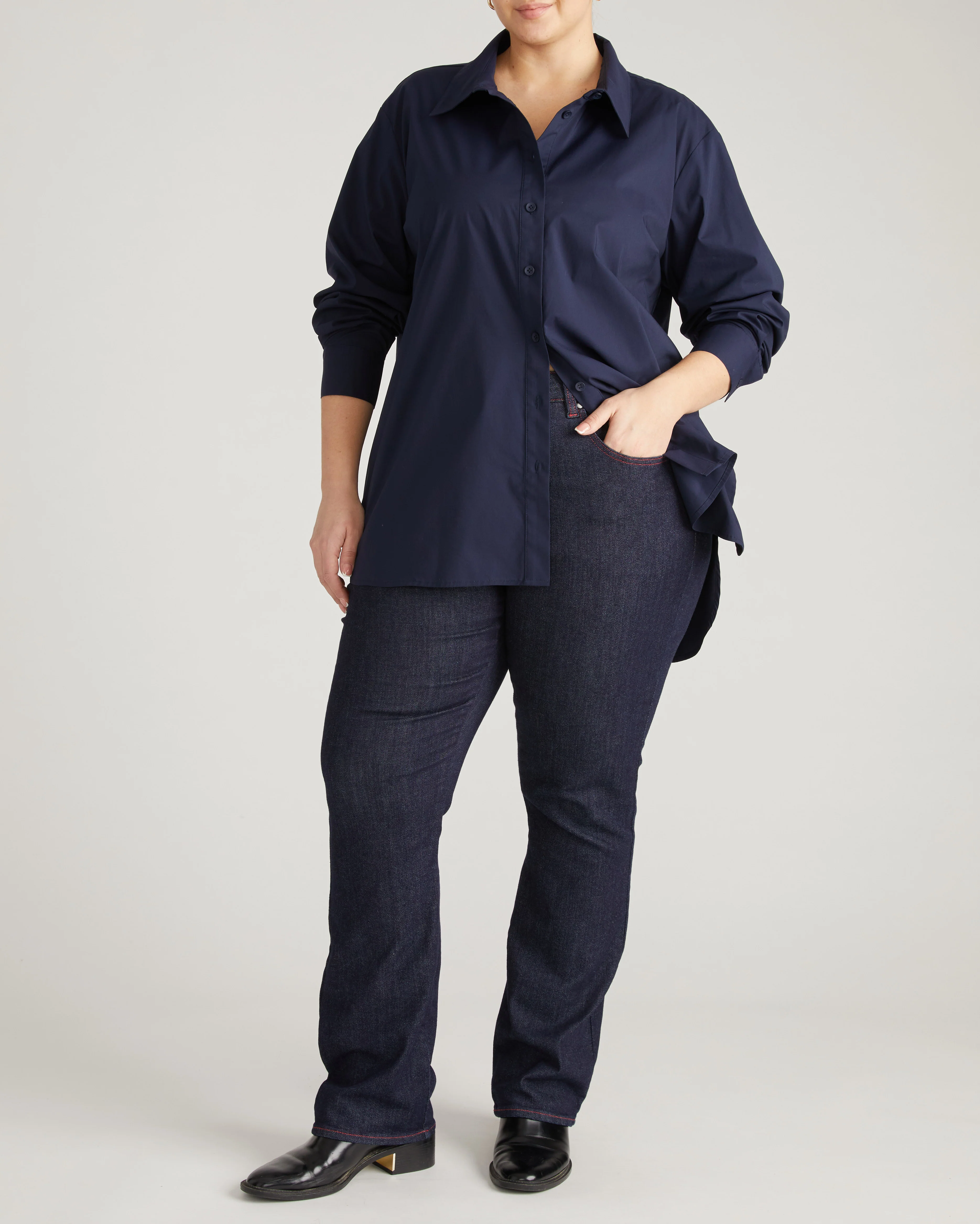 The Artist Poplin Shirt - Navy - Image 2