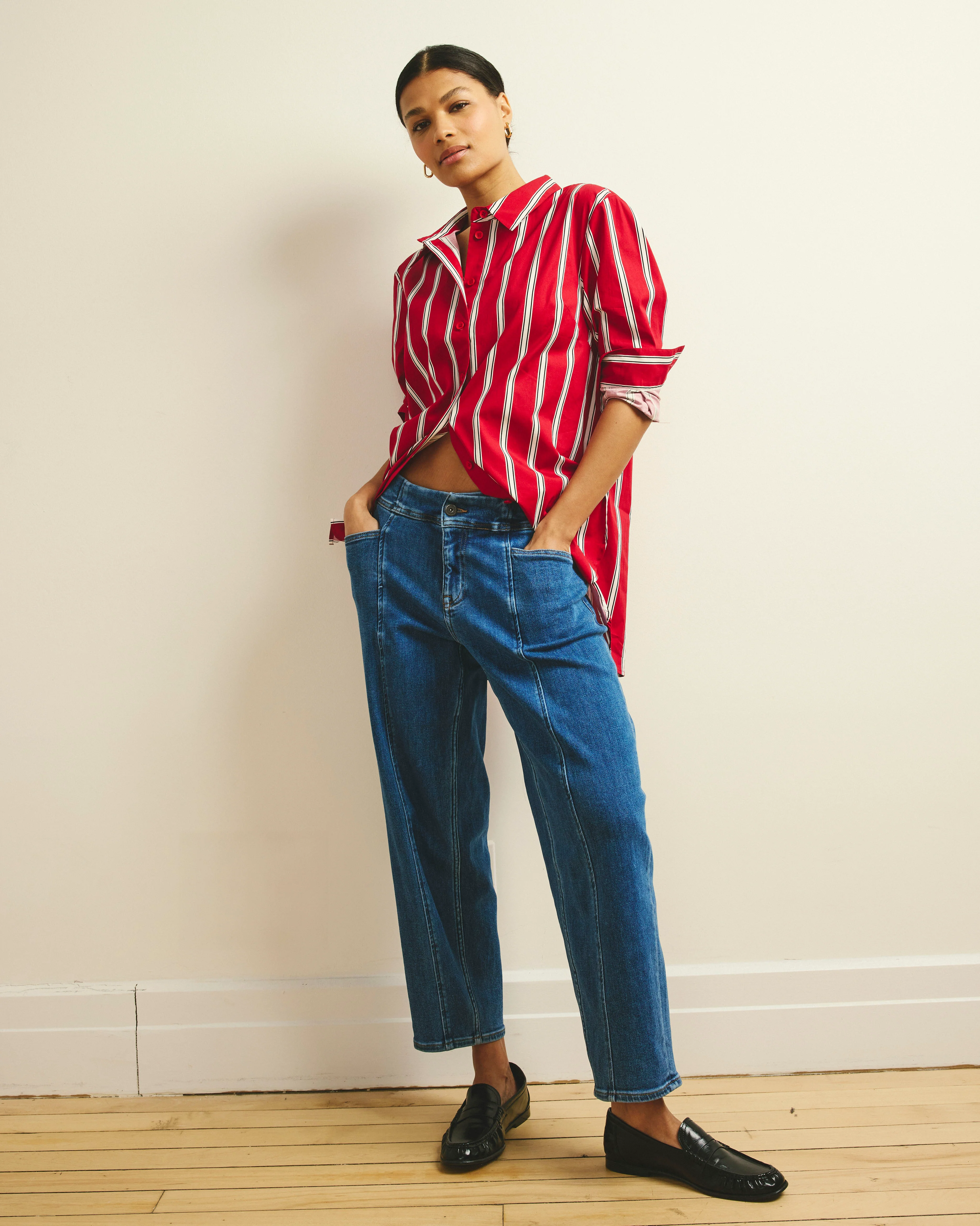 Keira Barrel Leg Jeans - Shallow Bay Blue - Image 10