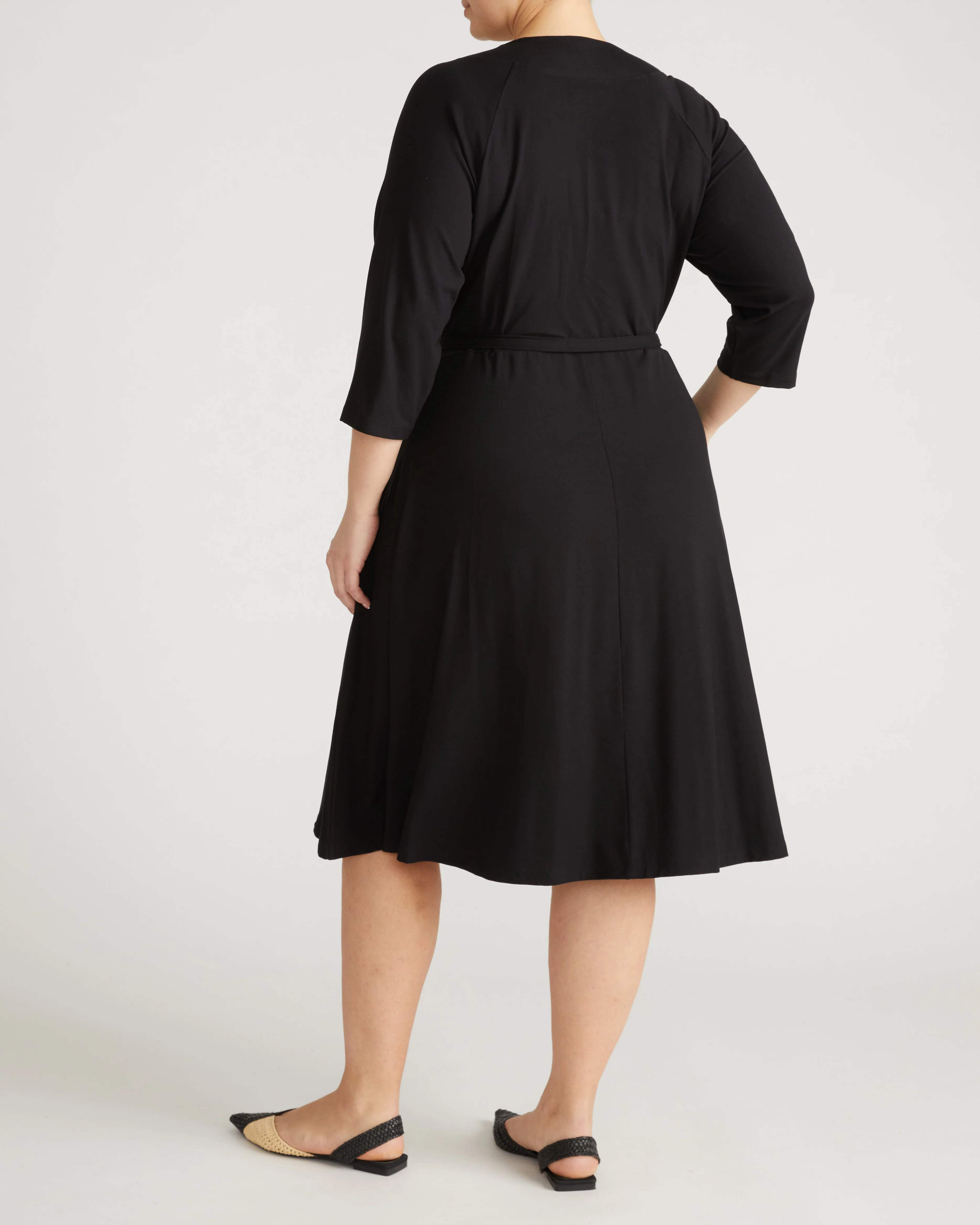The Divine Jersey Wrap Dress - Black - Image 4