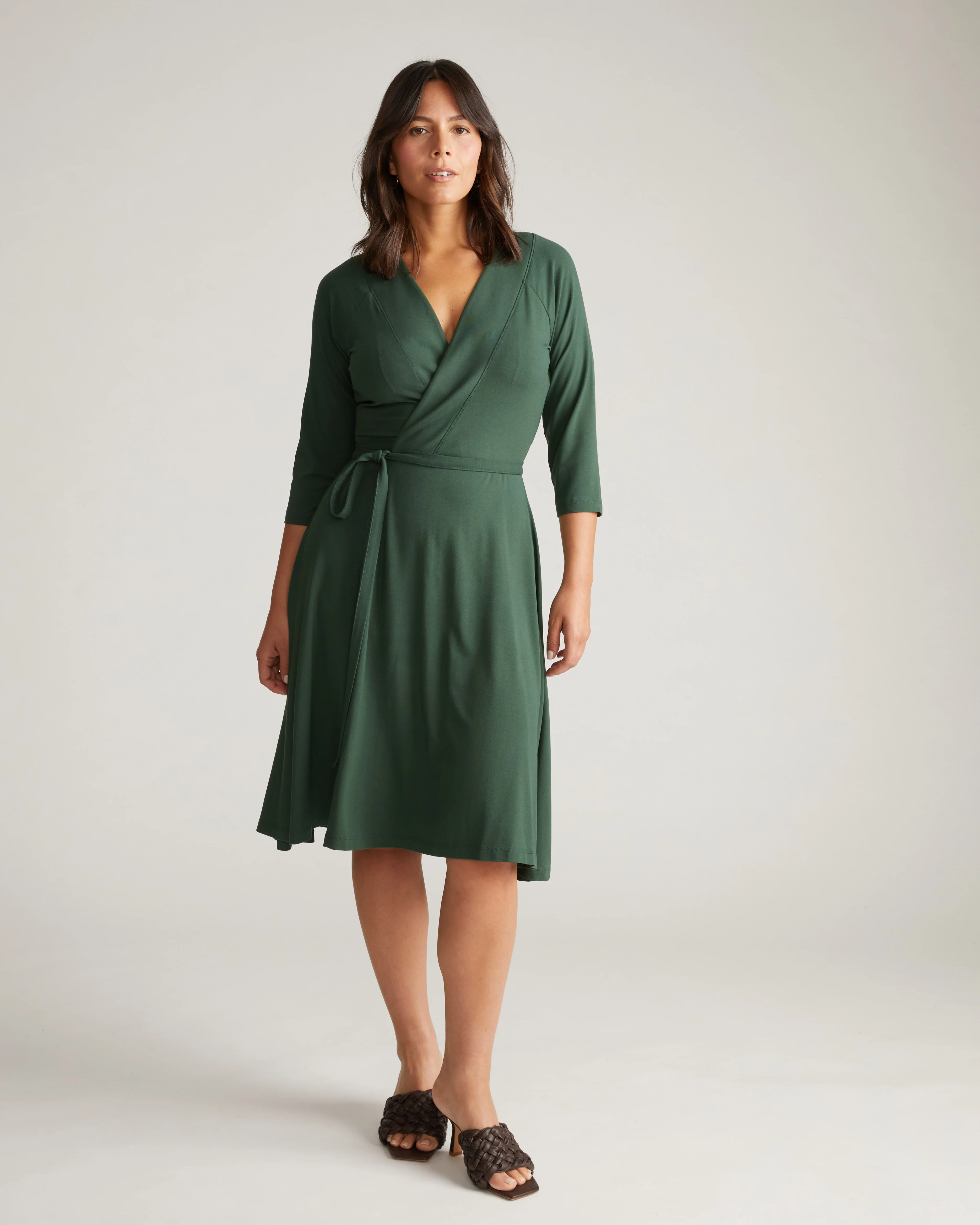 The Divine Jersey Wrap Dress - Conifer - Image 4