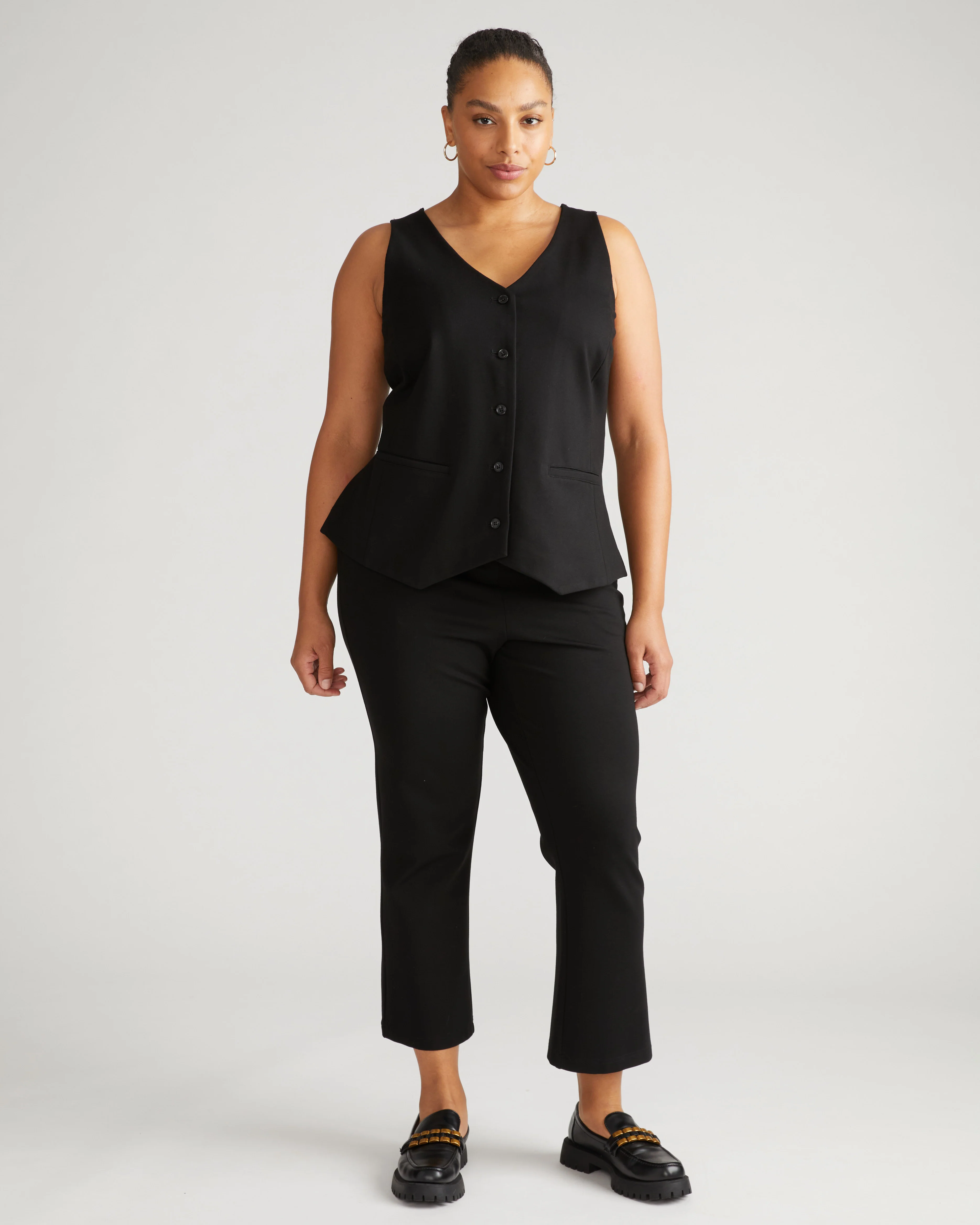 The Tailored Ponte Vest - Black - Image 3