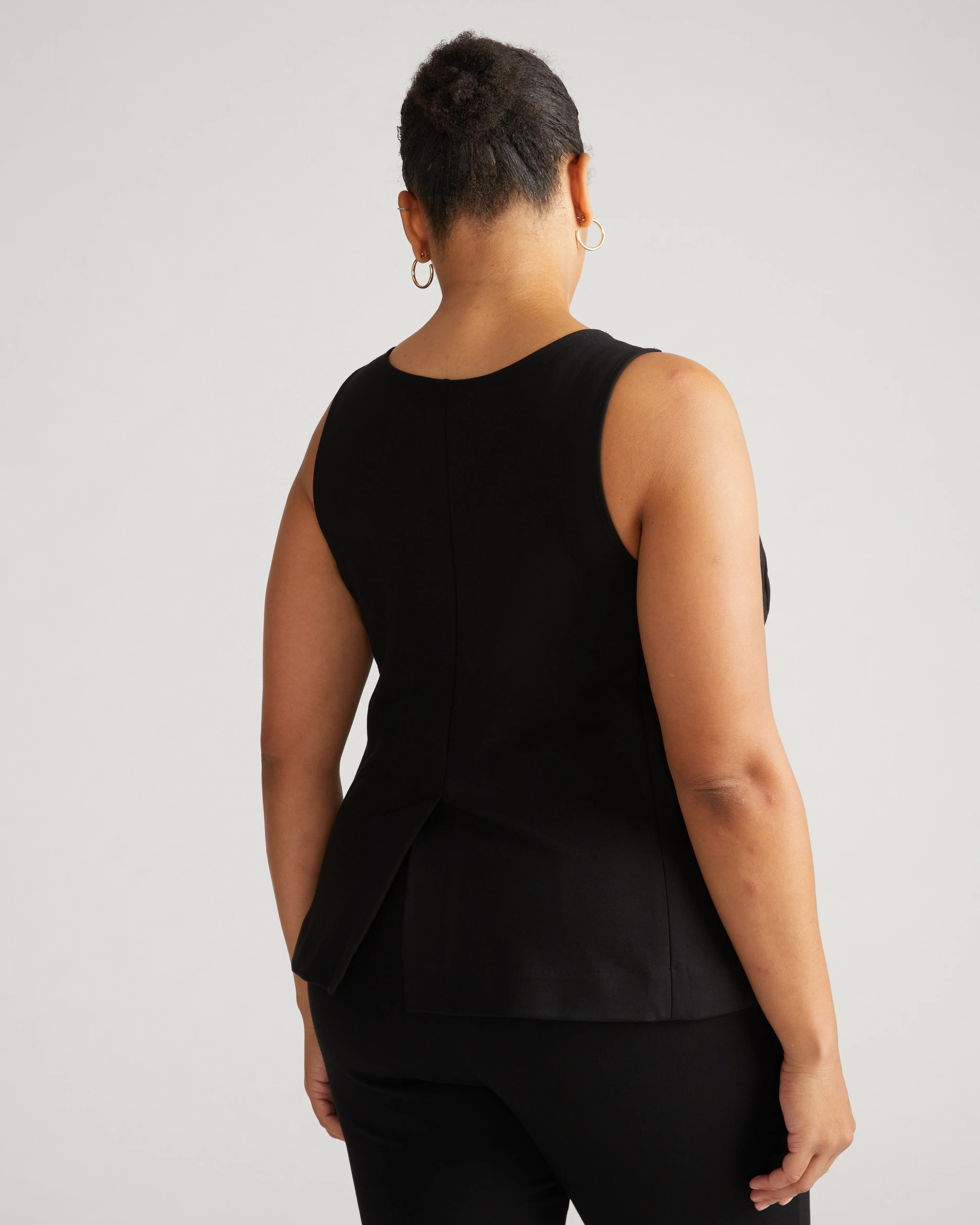 The Tailored Ponte Vest - Black - Image 4