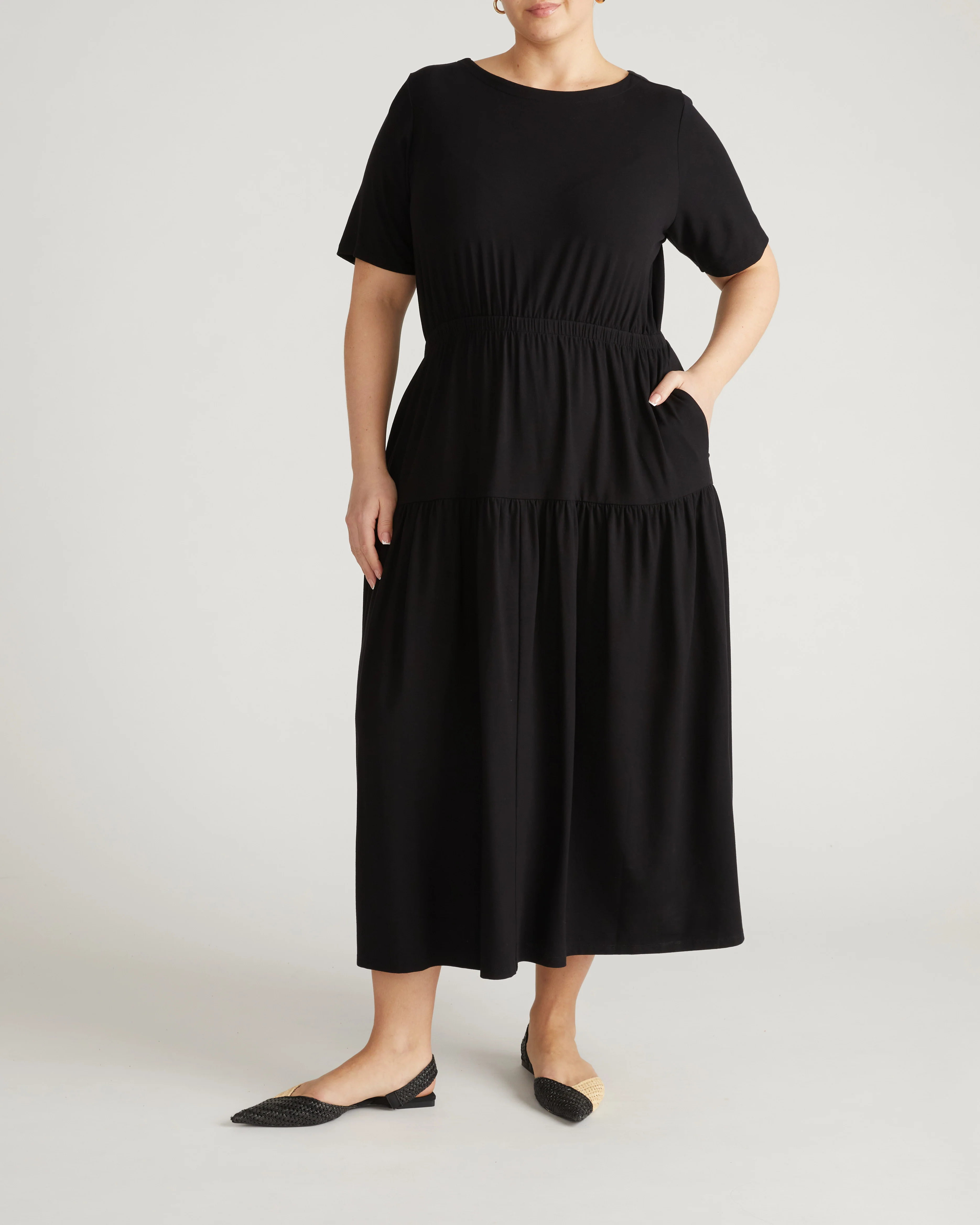 Thea Divine Jersey Midi Dress - Black - Image 4