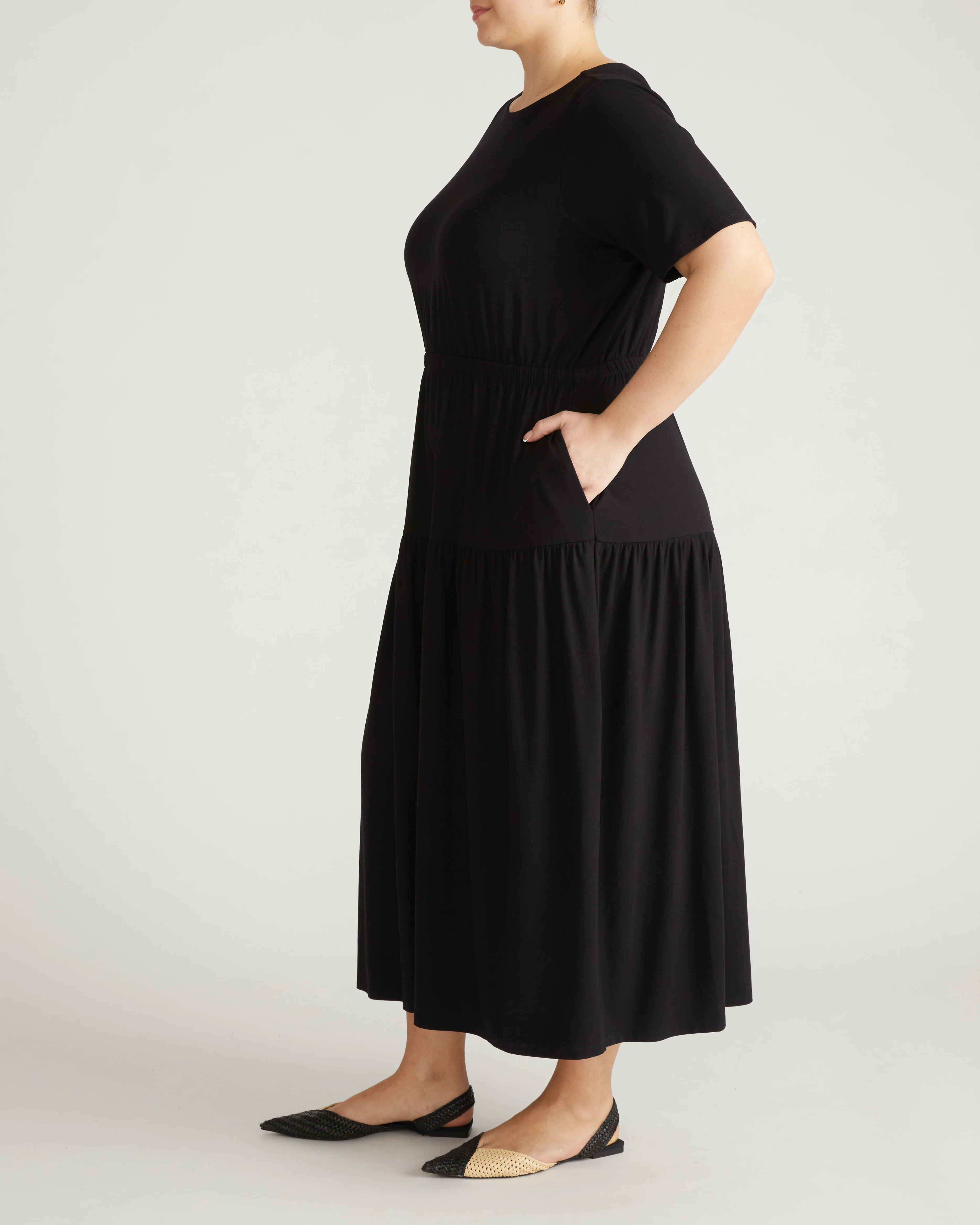 Thea Divine Jersey Midi Dress - Black - Image 5