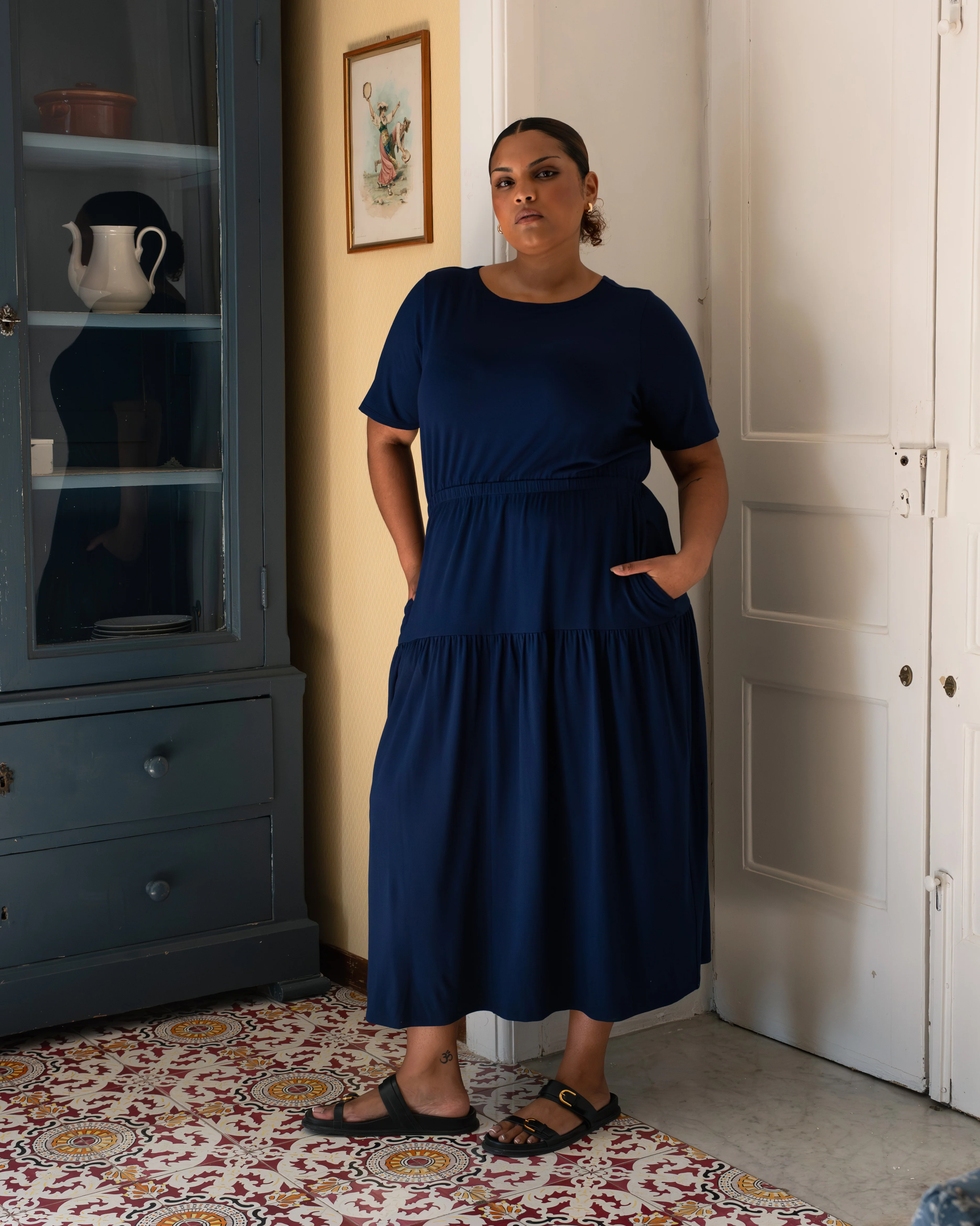 Thea Divine Jersey Midi Dress - Cenote - Image 8