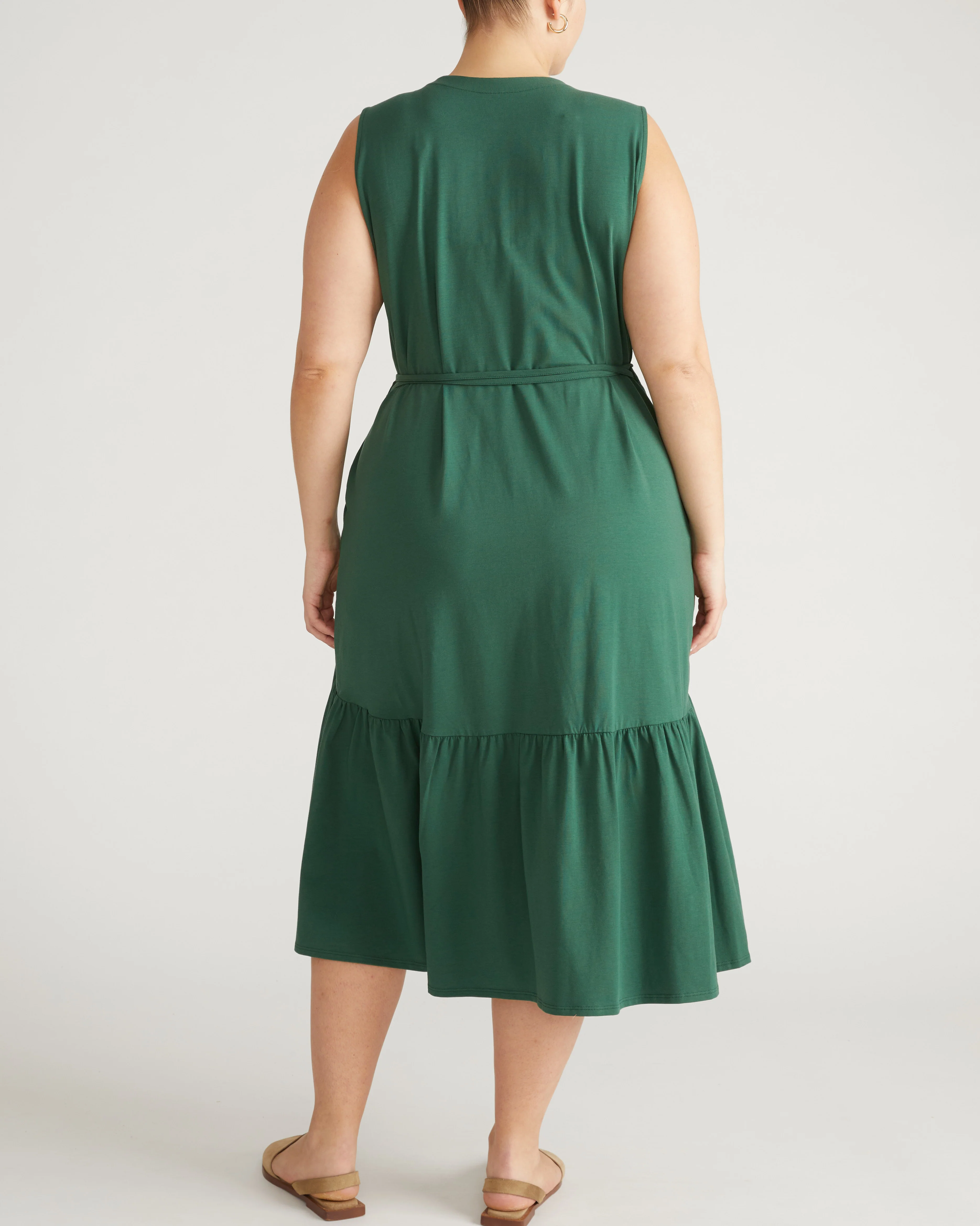 Tiered Twirl Wrap Dress - Conifer - Image 4