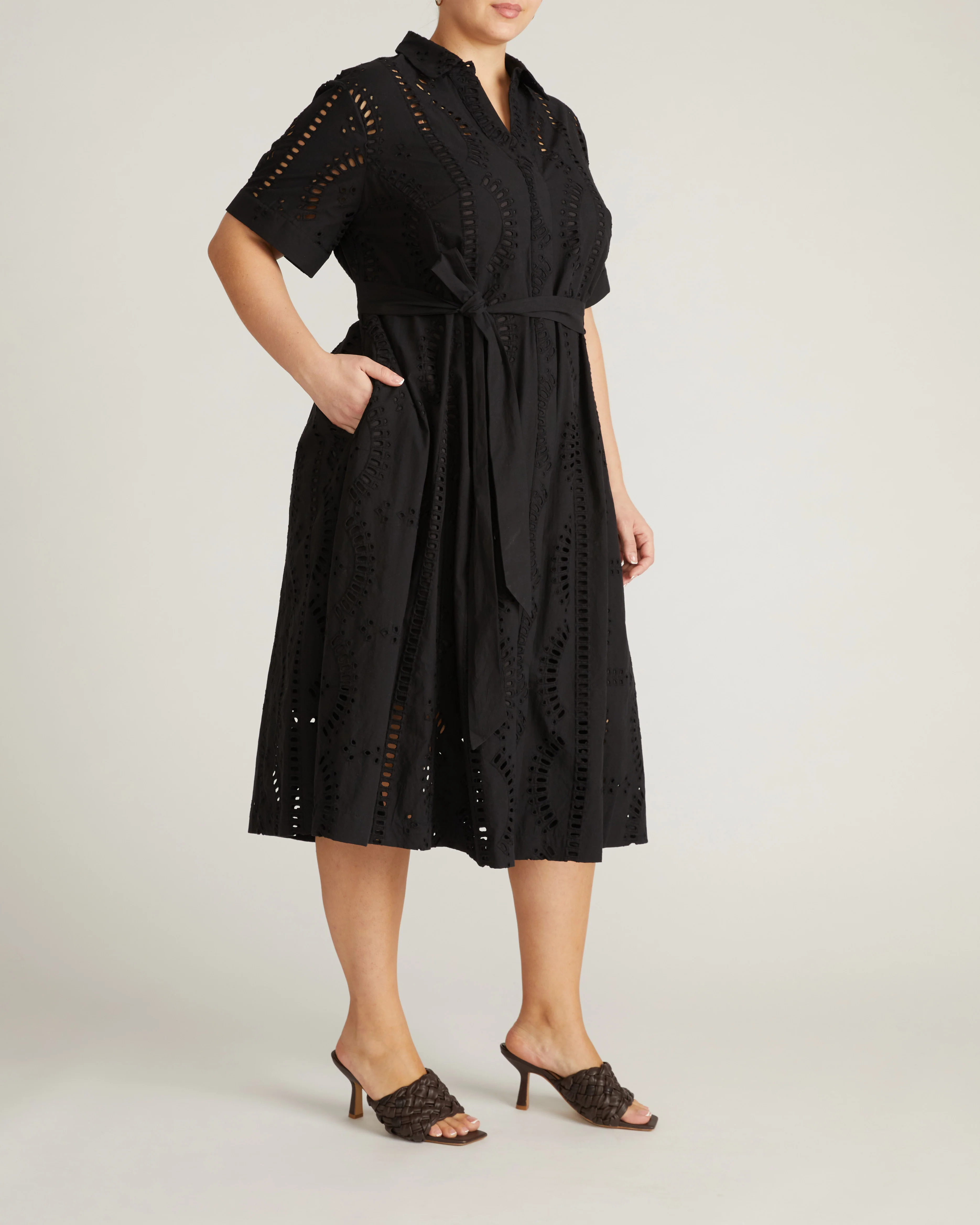 Tina Cotton Poplin Shirtdress - Black - Image 5