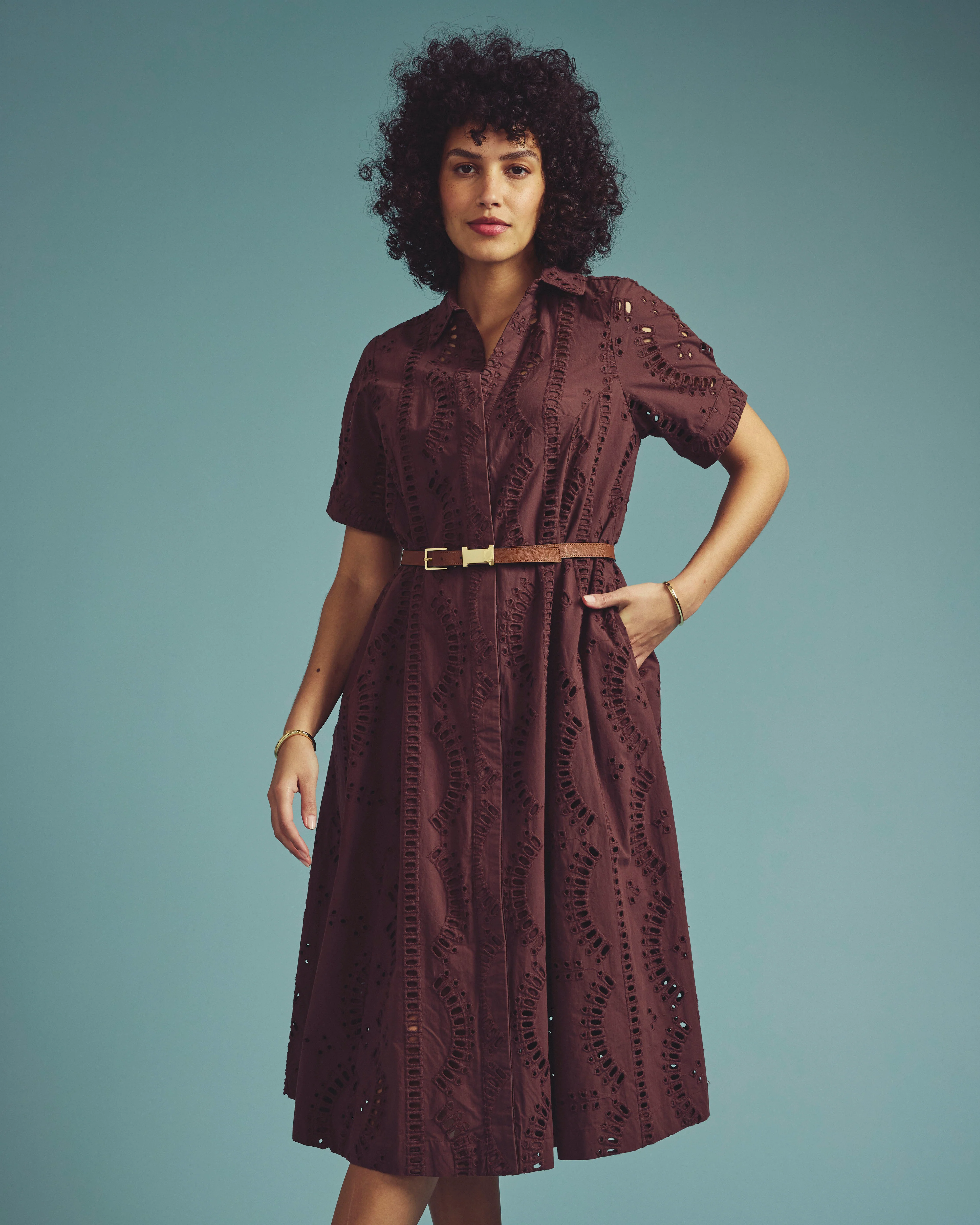 Tina Cotton Poplin Shirtdress - Peppercorn - Image 3