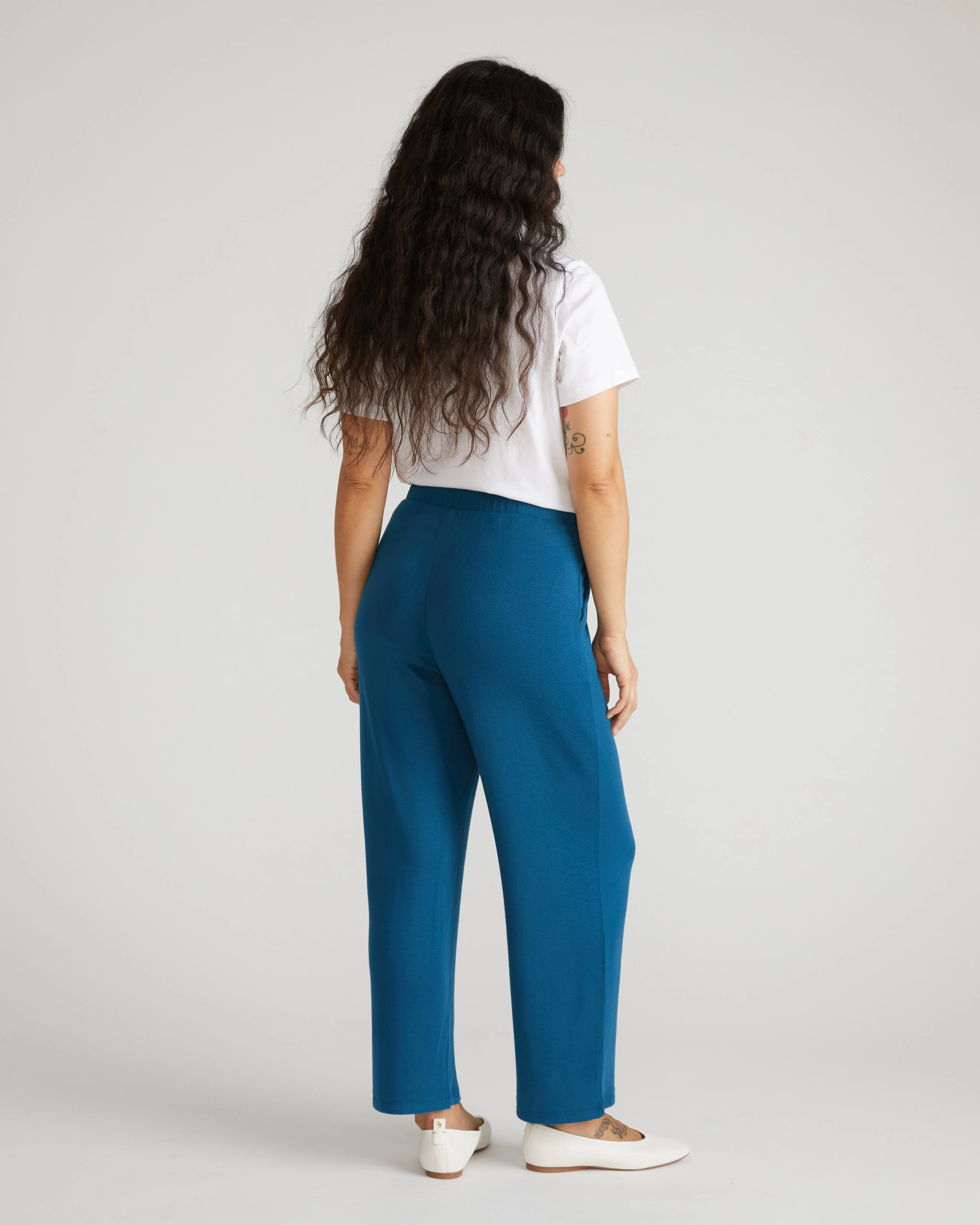 TravelKnit Relaxed Pants - Blue Teal - Image 5