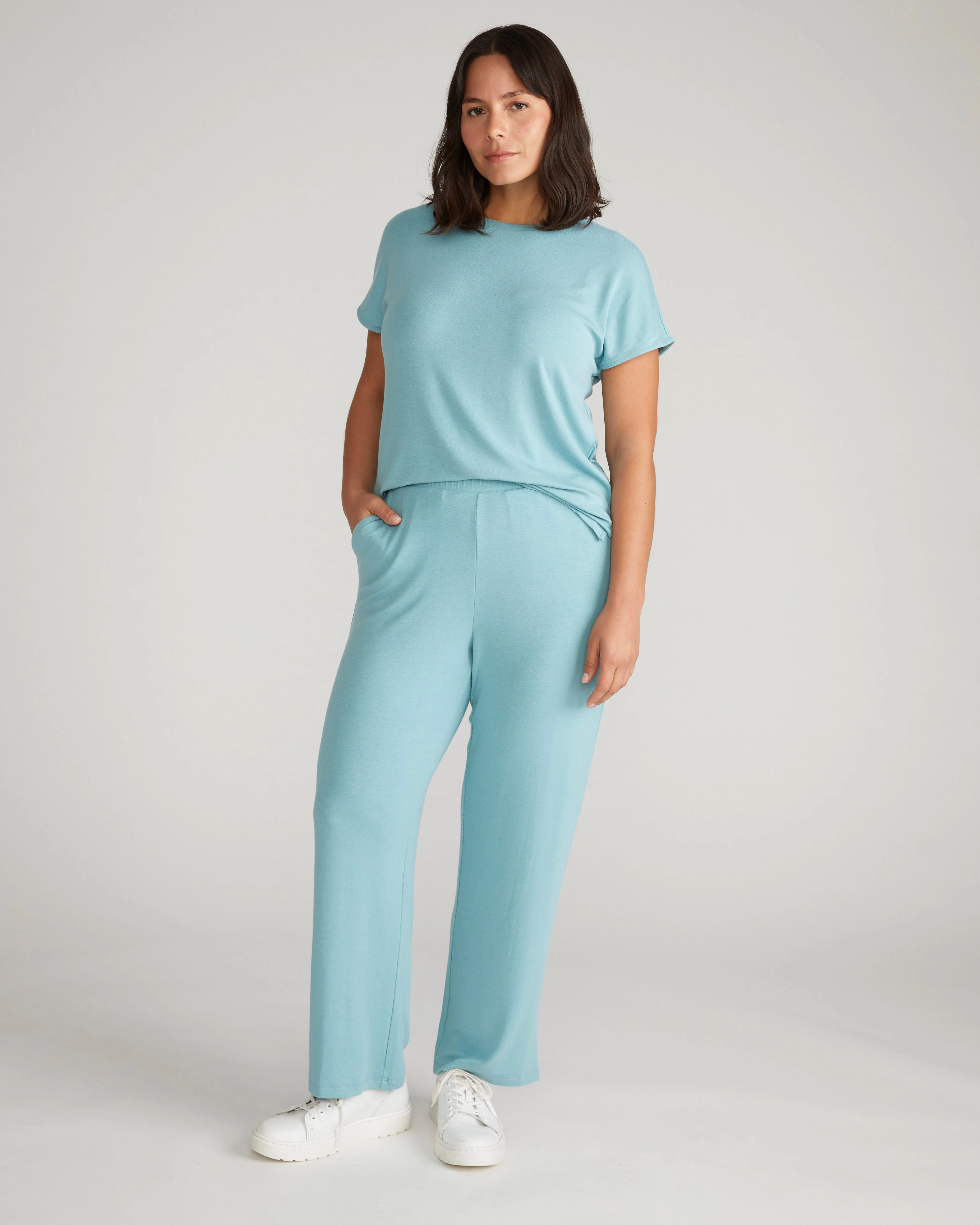 TravelKnit Relaxed Pants - Cameo Blue - Image 3