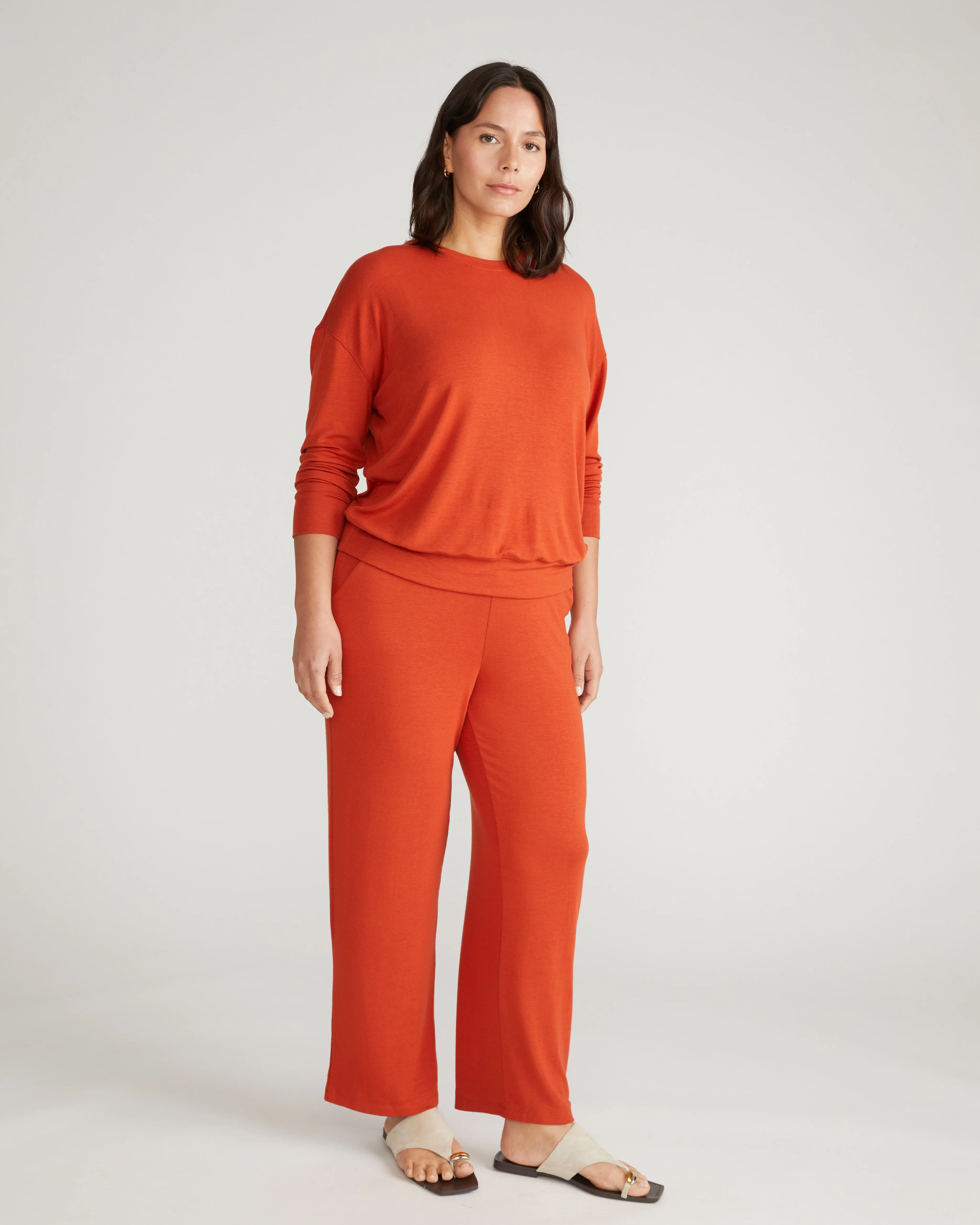 TravelKnit Relaxed Pants - Warm Russet - Image 6