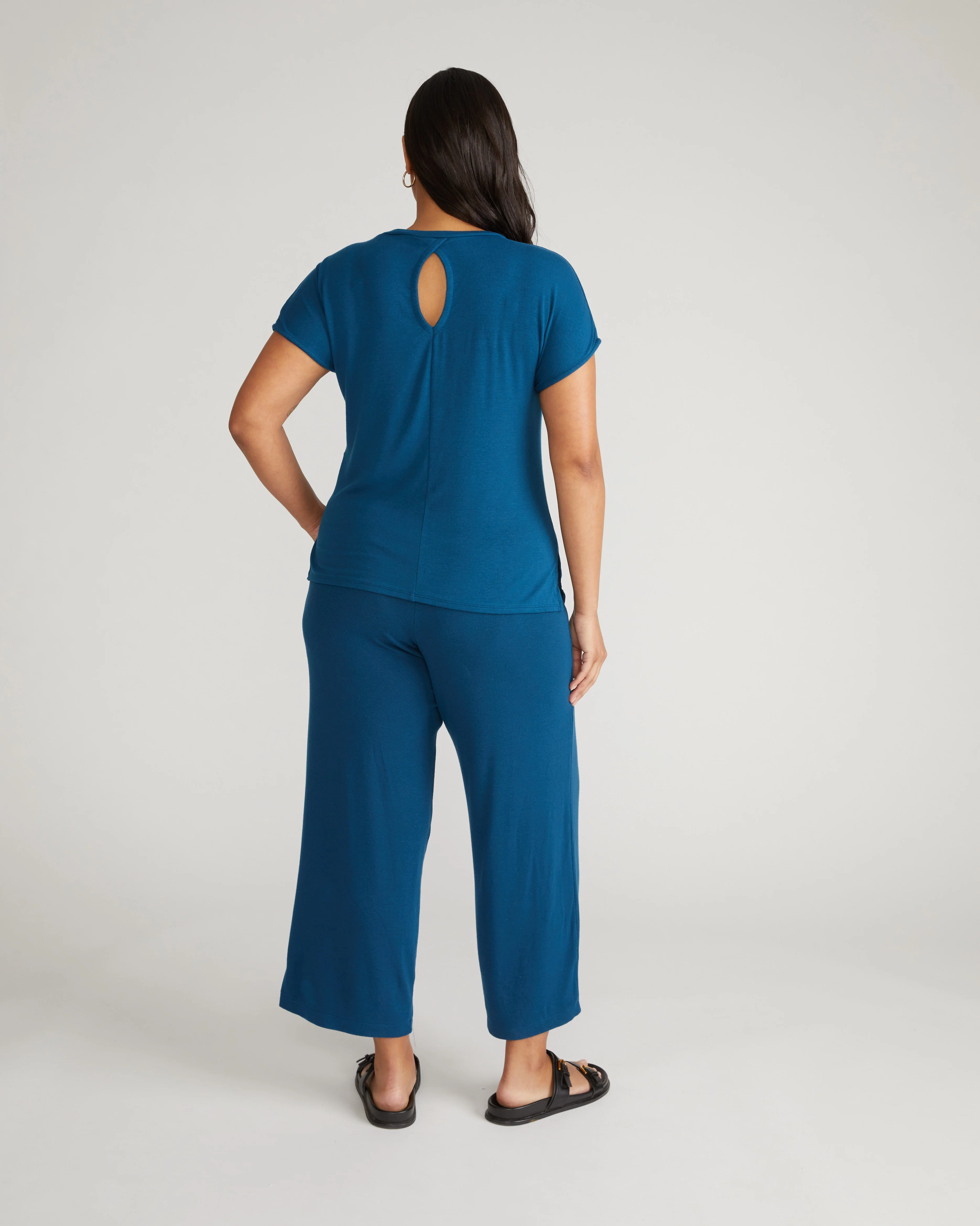 TravelKnit Relaxed Tee - Blue Teal - Image 3