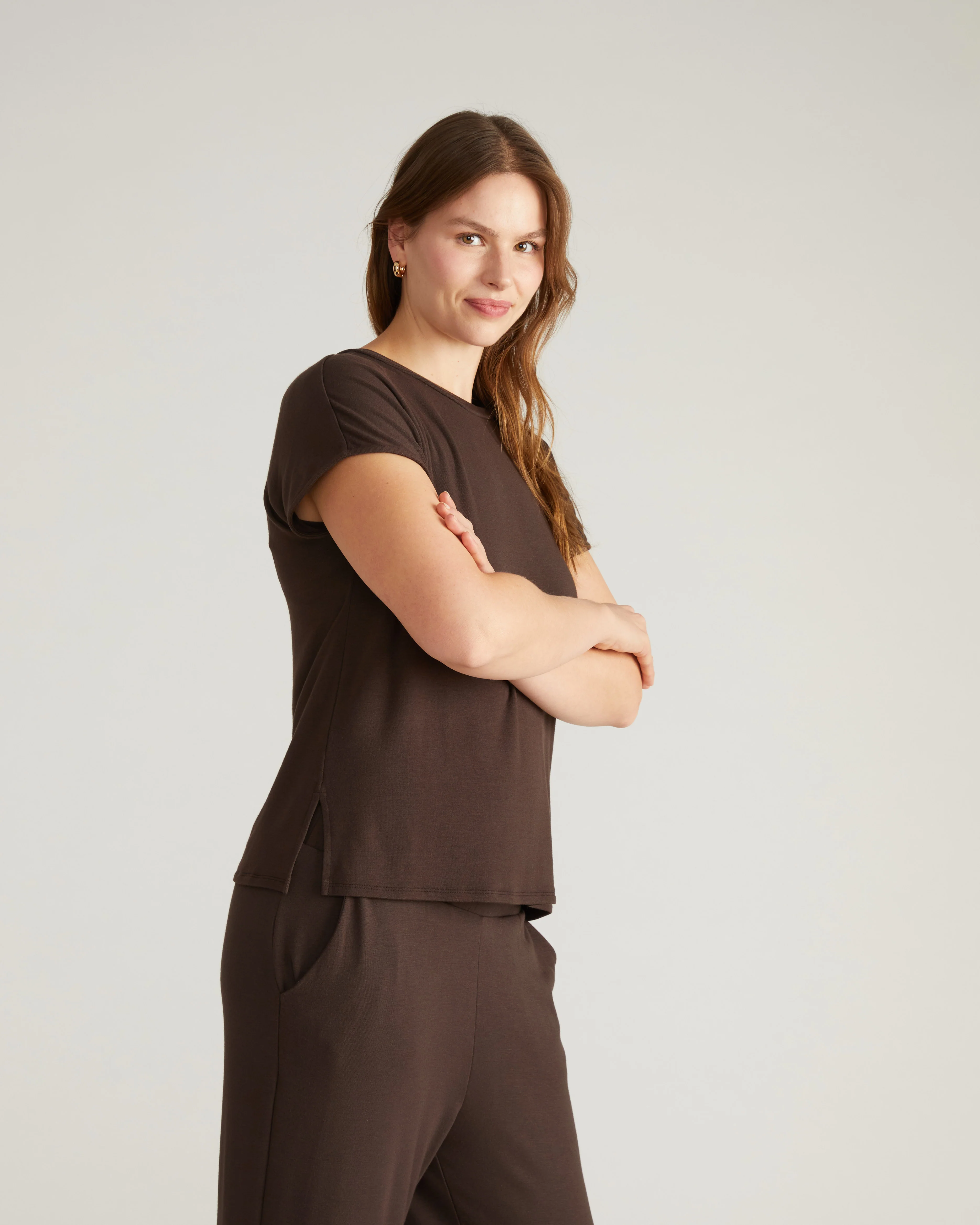 TravelKnit Relaxed Tee - Espresso - Image 2
