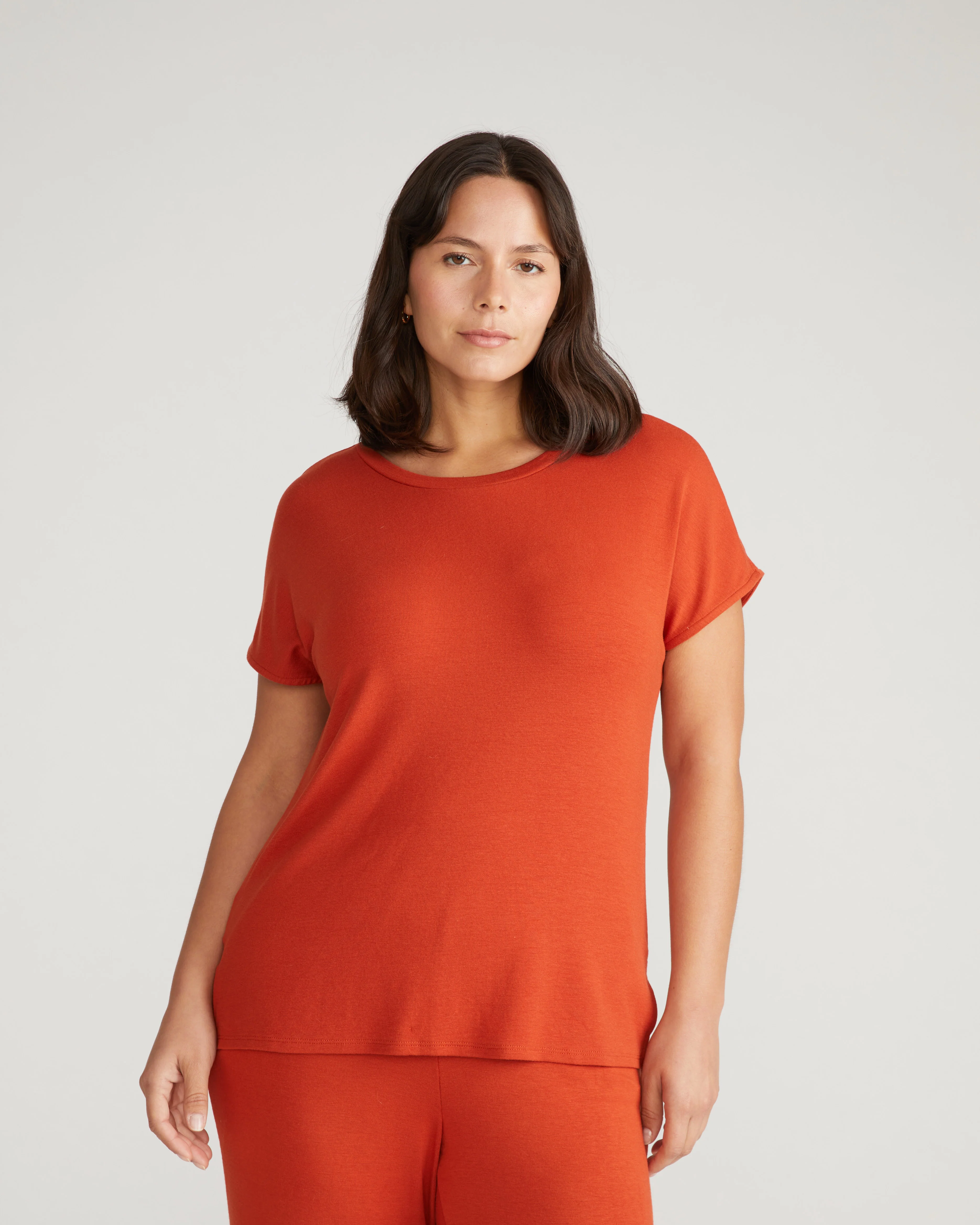 TravelKnit Relaxed Tee - Warm Russet - Image 5
