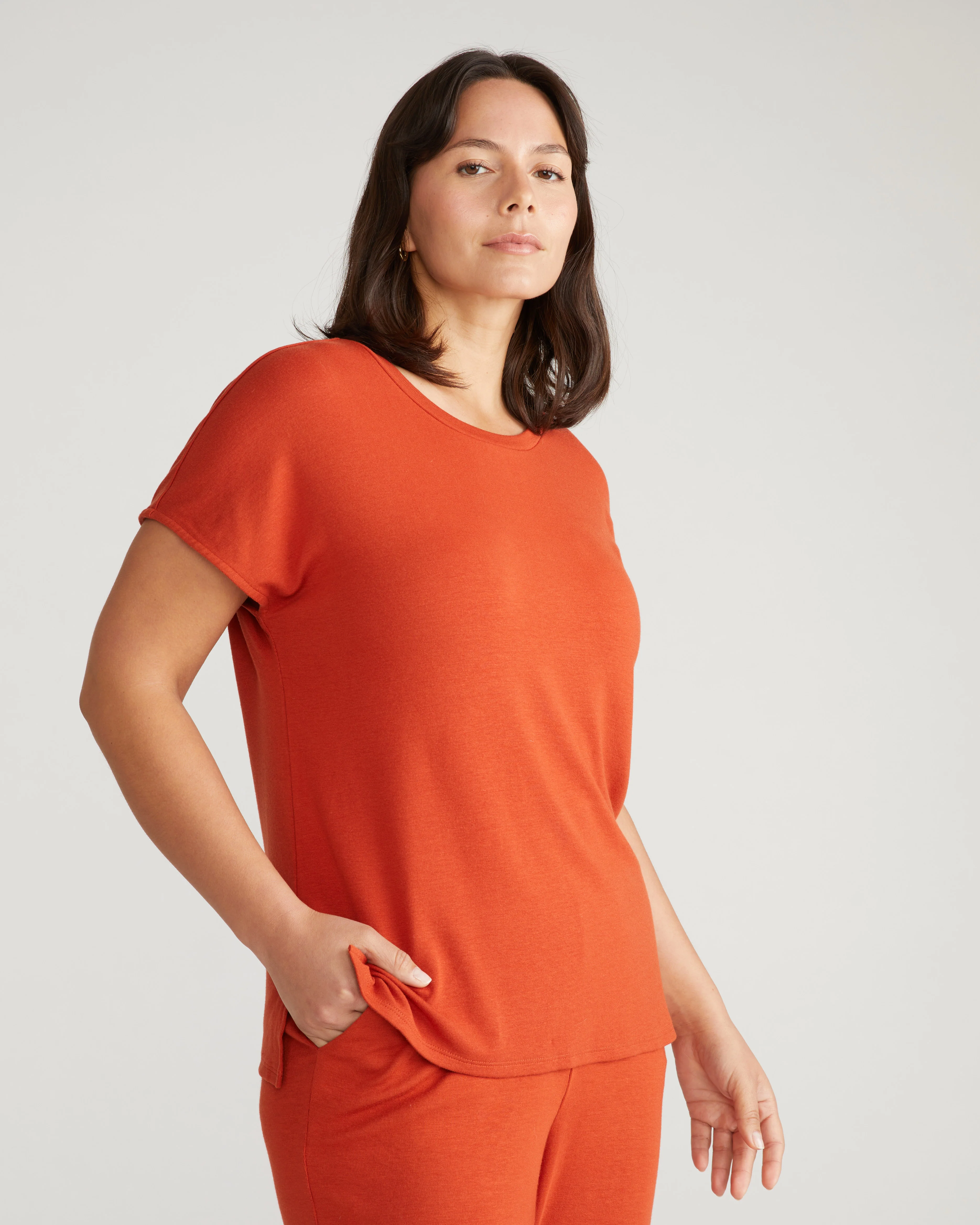 TravelKnit Relaxed Tee - Warm Russet - Image 6