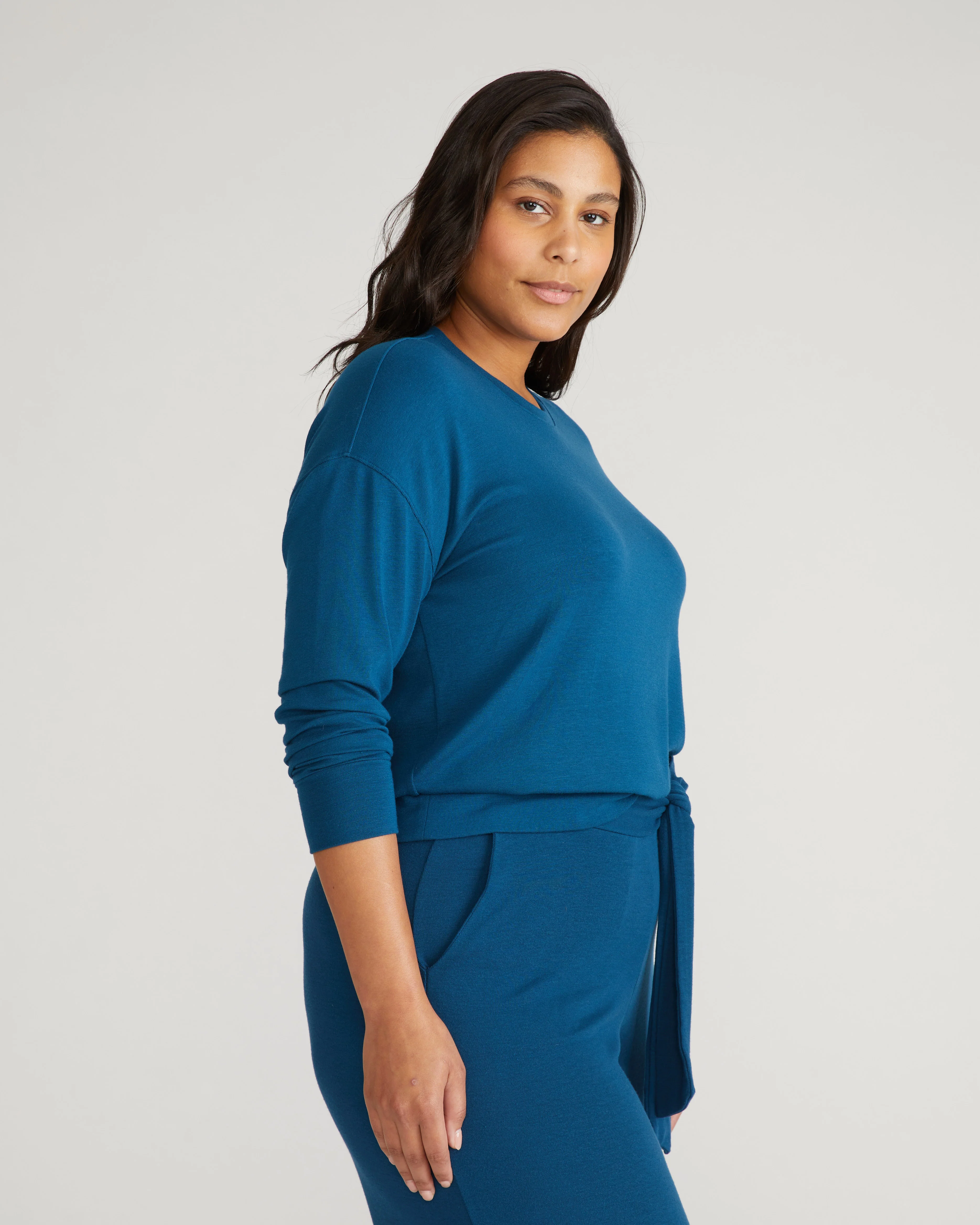 TravelKnit Sweatshirt - Blue Teal - Image 9