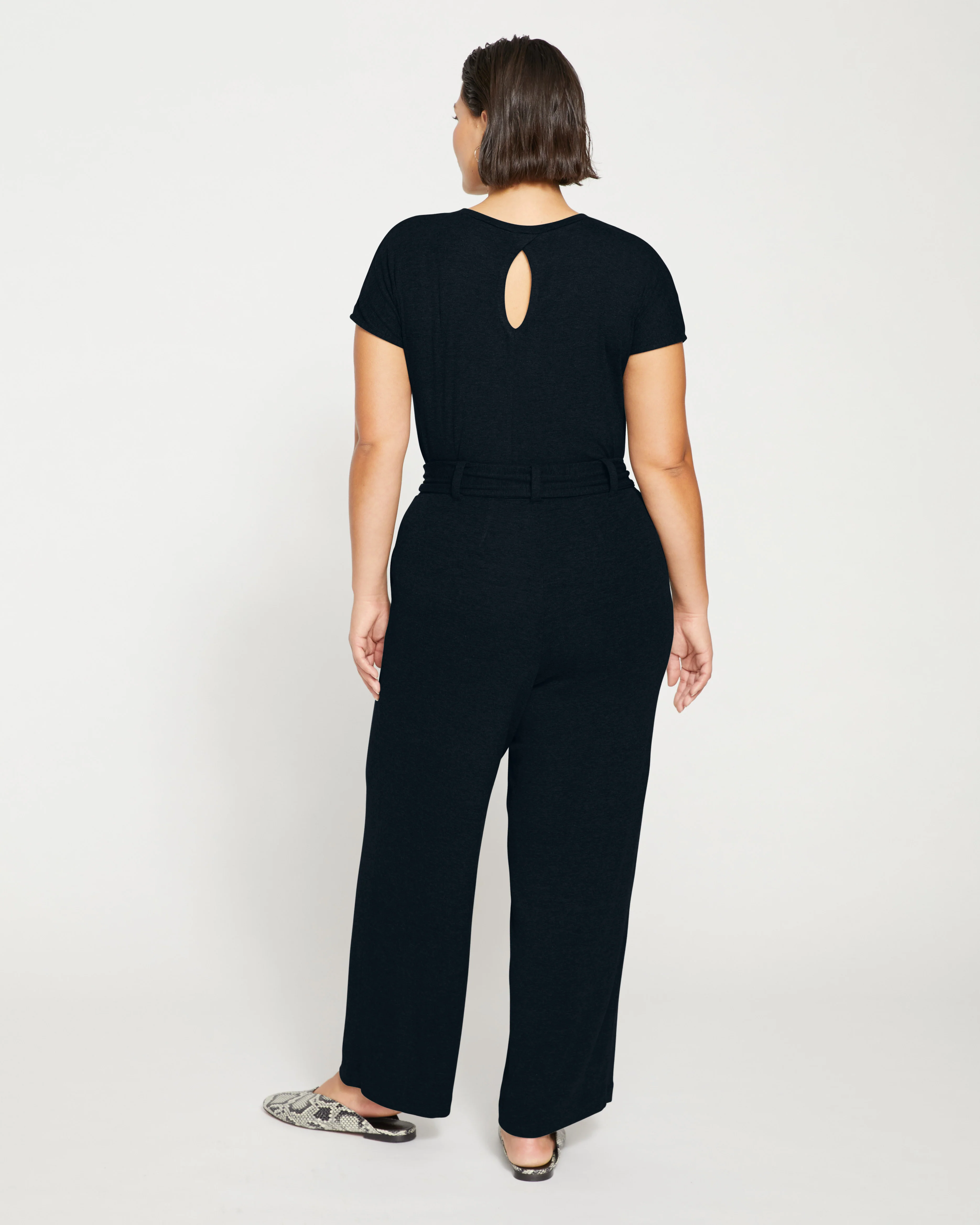TravelKnit Wide Leg Pants - Black - Image 4