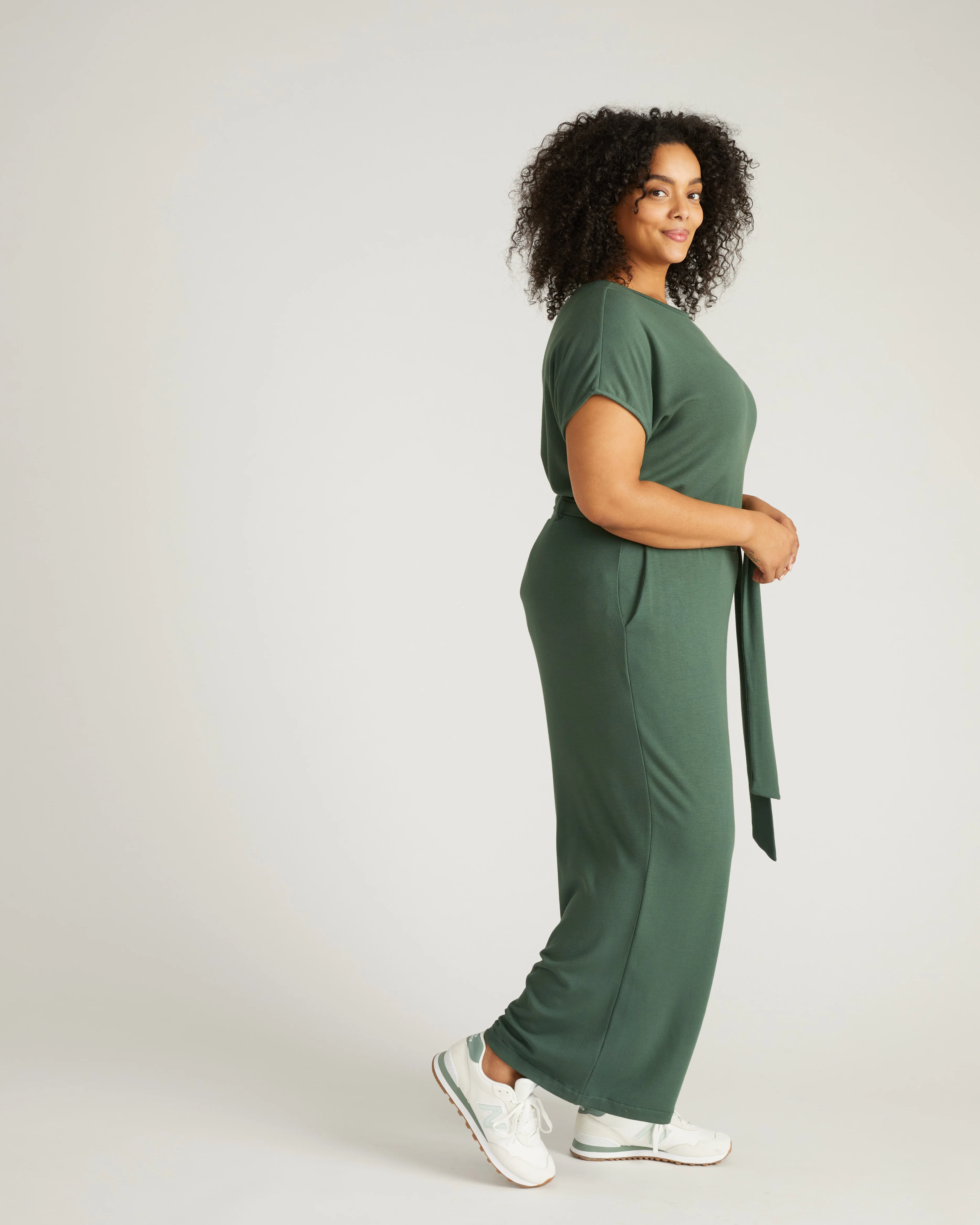 TravelKnit Wide Leg Pants - Conifer - Image 2