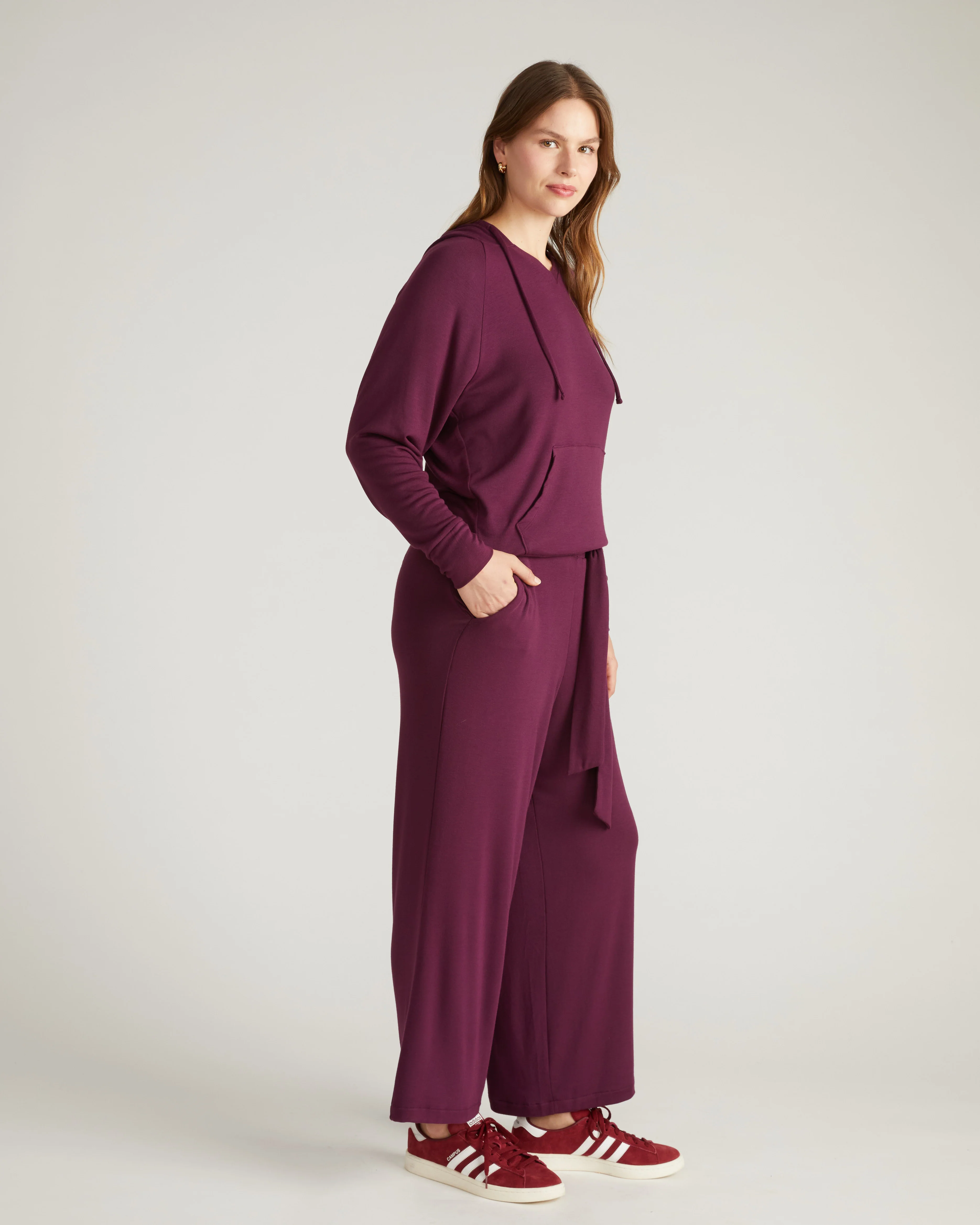TravelKnit Wide Leg Pants - Gamay - Image 2