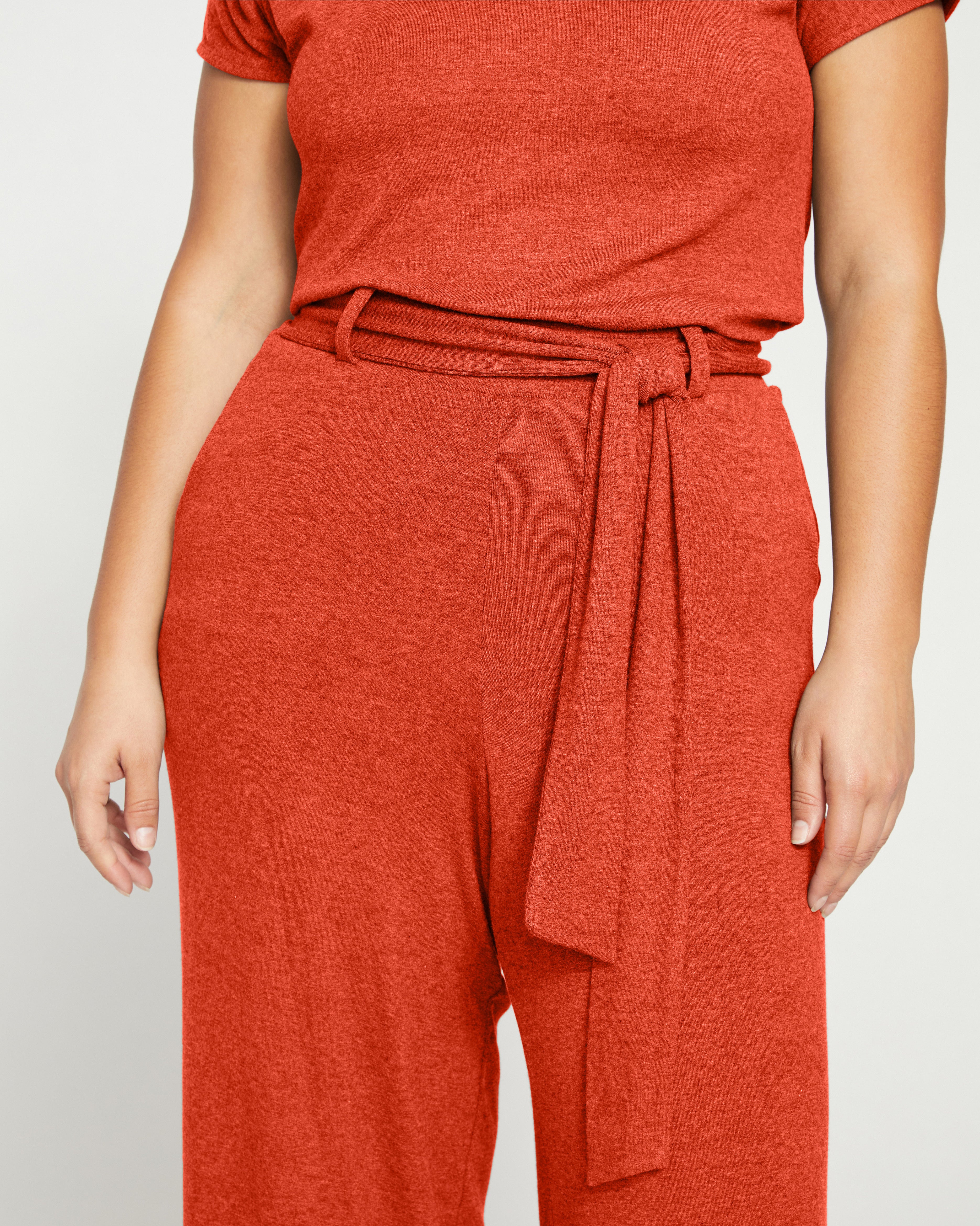 TravelKnit Wide Leg Pants - Warm Russet - Image 2