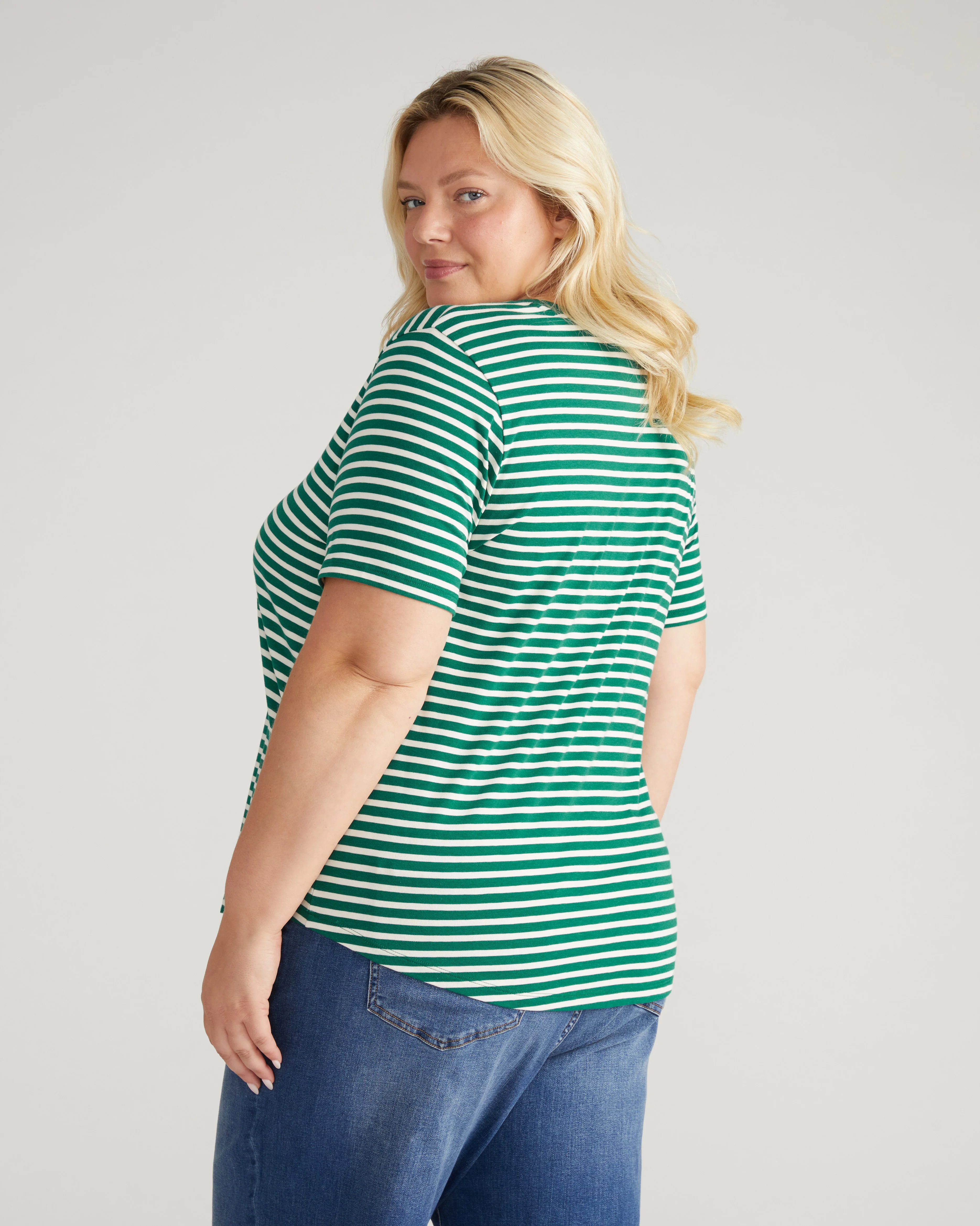V Rex - Aventurine/Ecru Stripe - Image 3