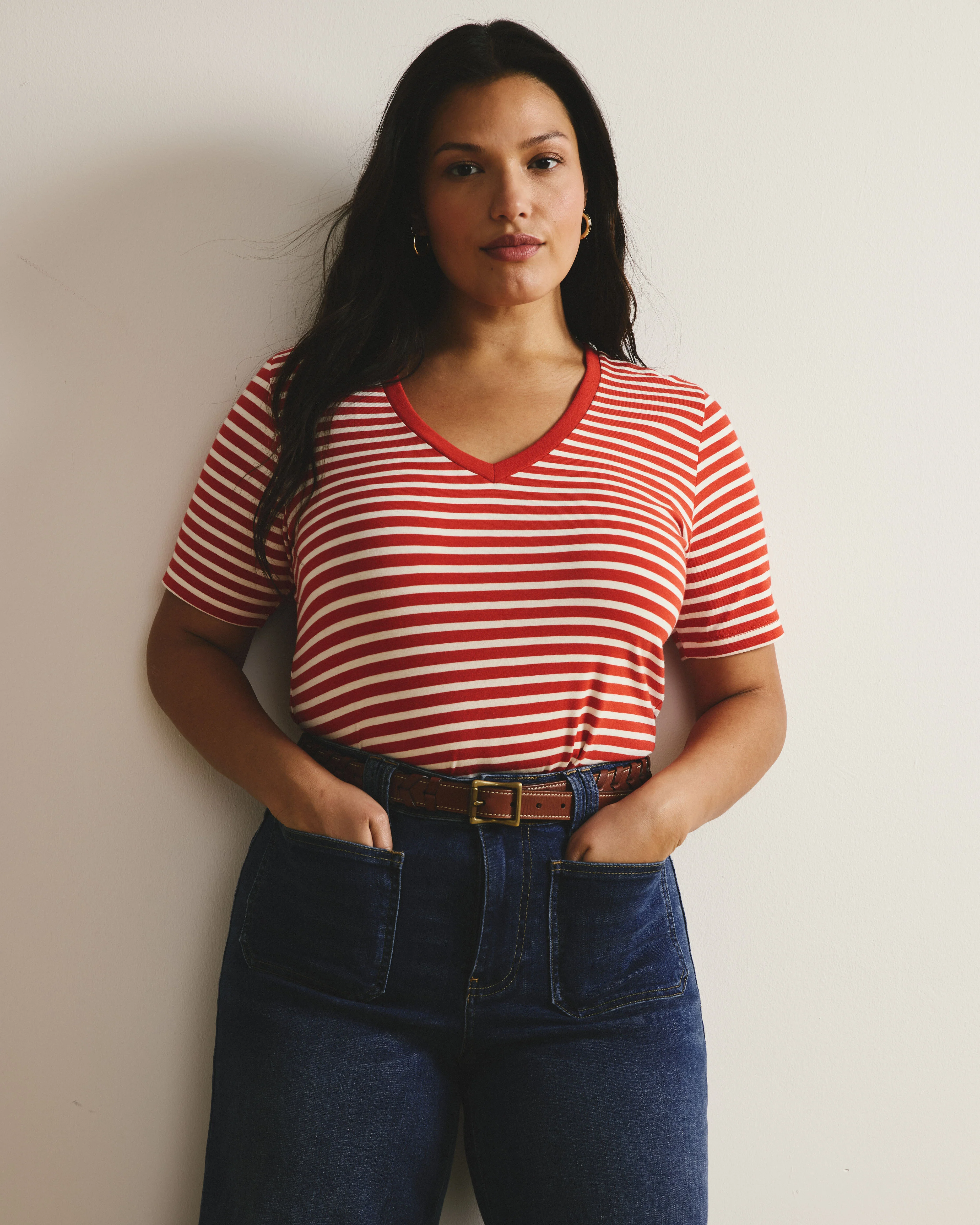 V Rex - Poppy/Ecru Stripe - Image 3