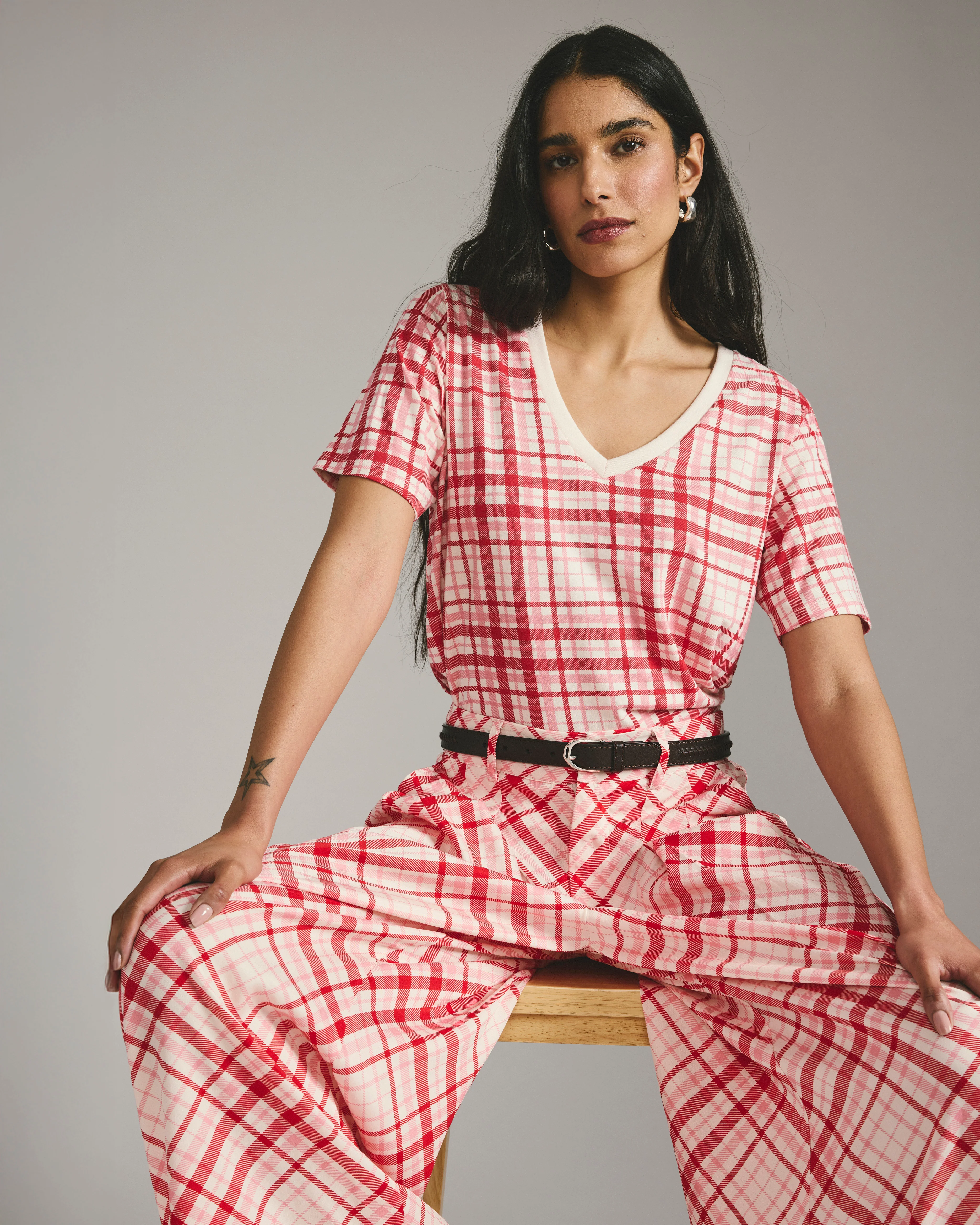 V Rex - Red Plaid Print - Image 3