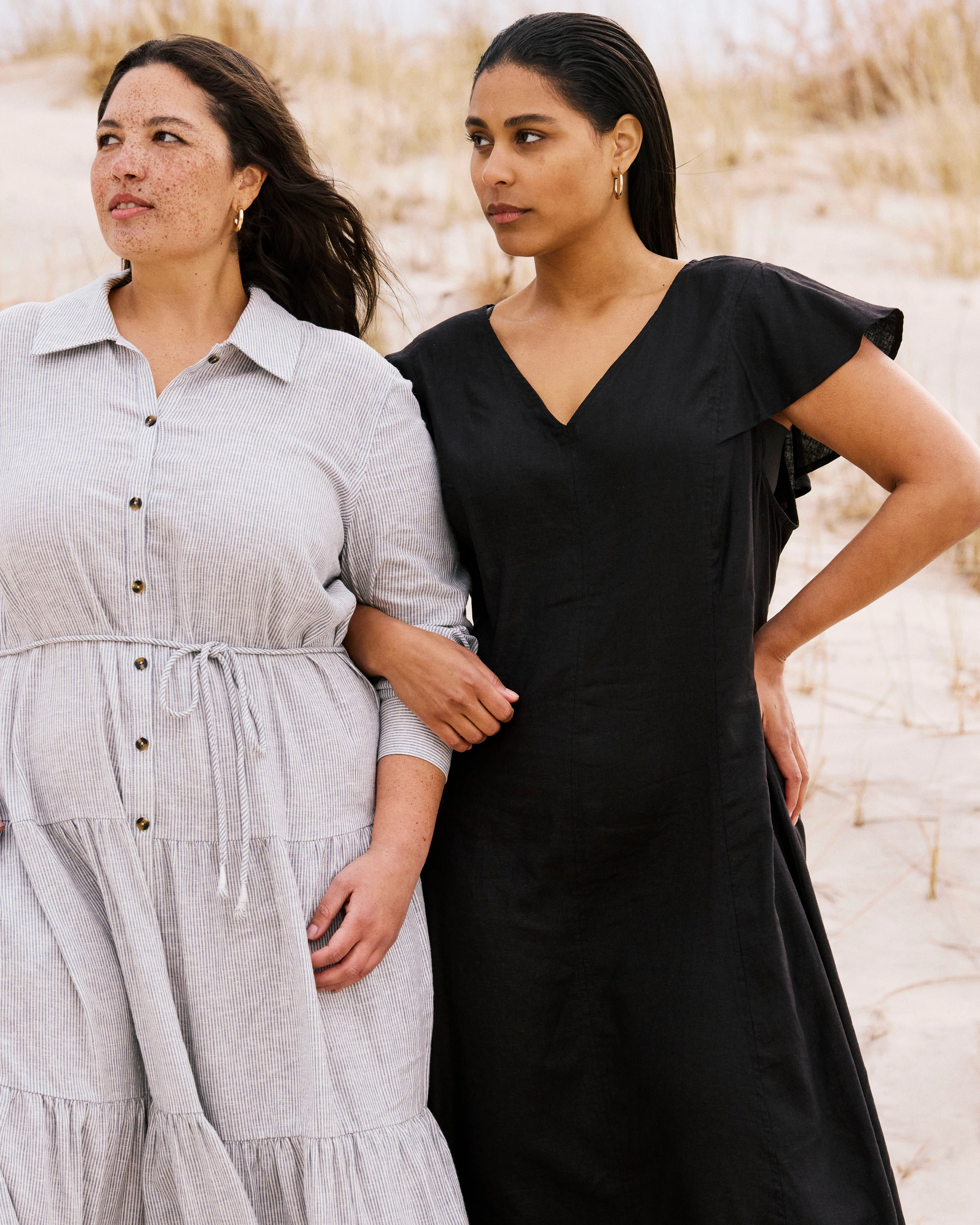 Victoria Linen Dress - Black - Image 6