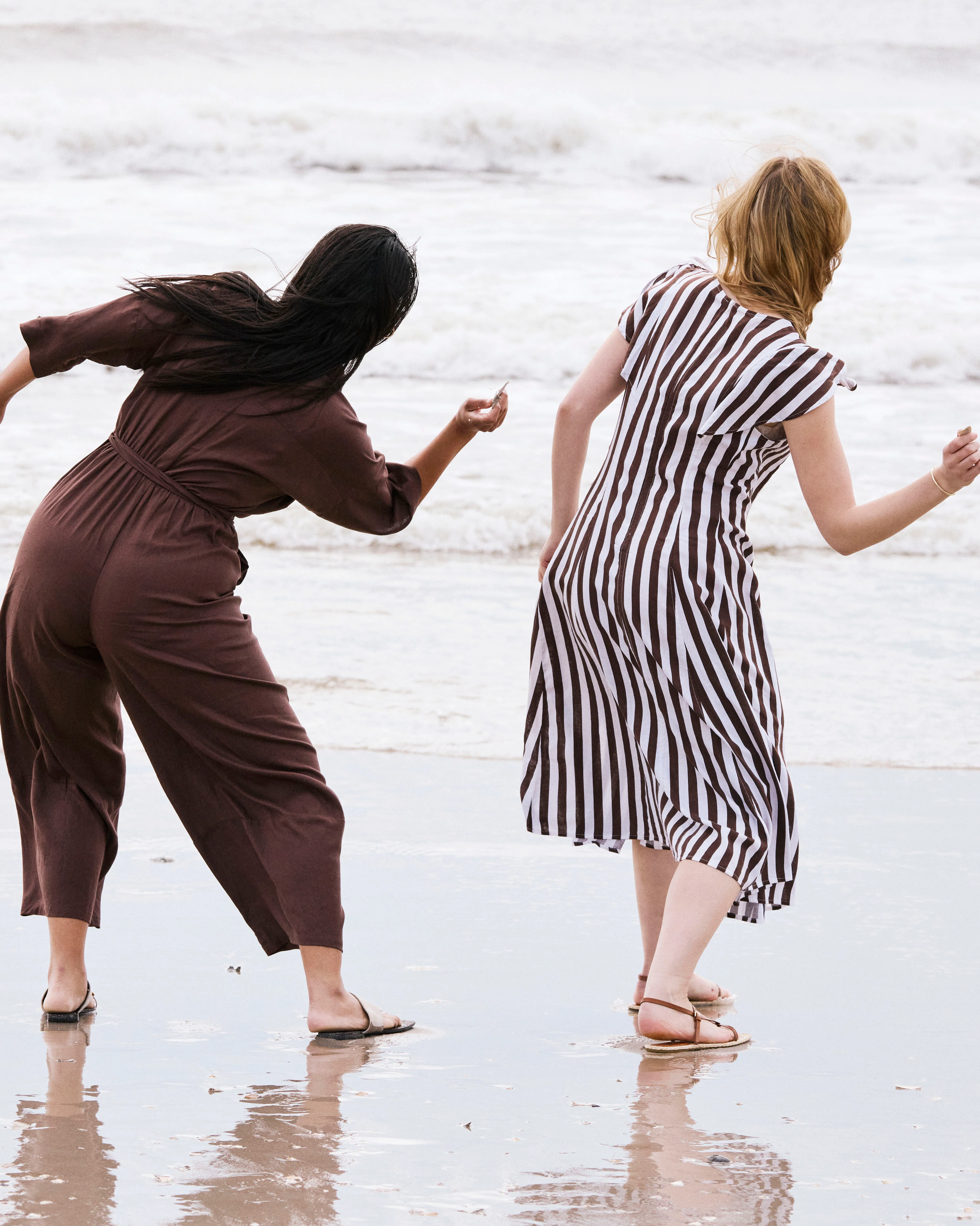 Victoria Linen Dress - Peppercorn Stripe - Image 3