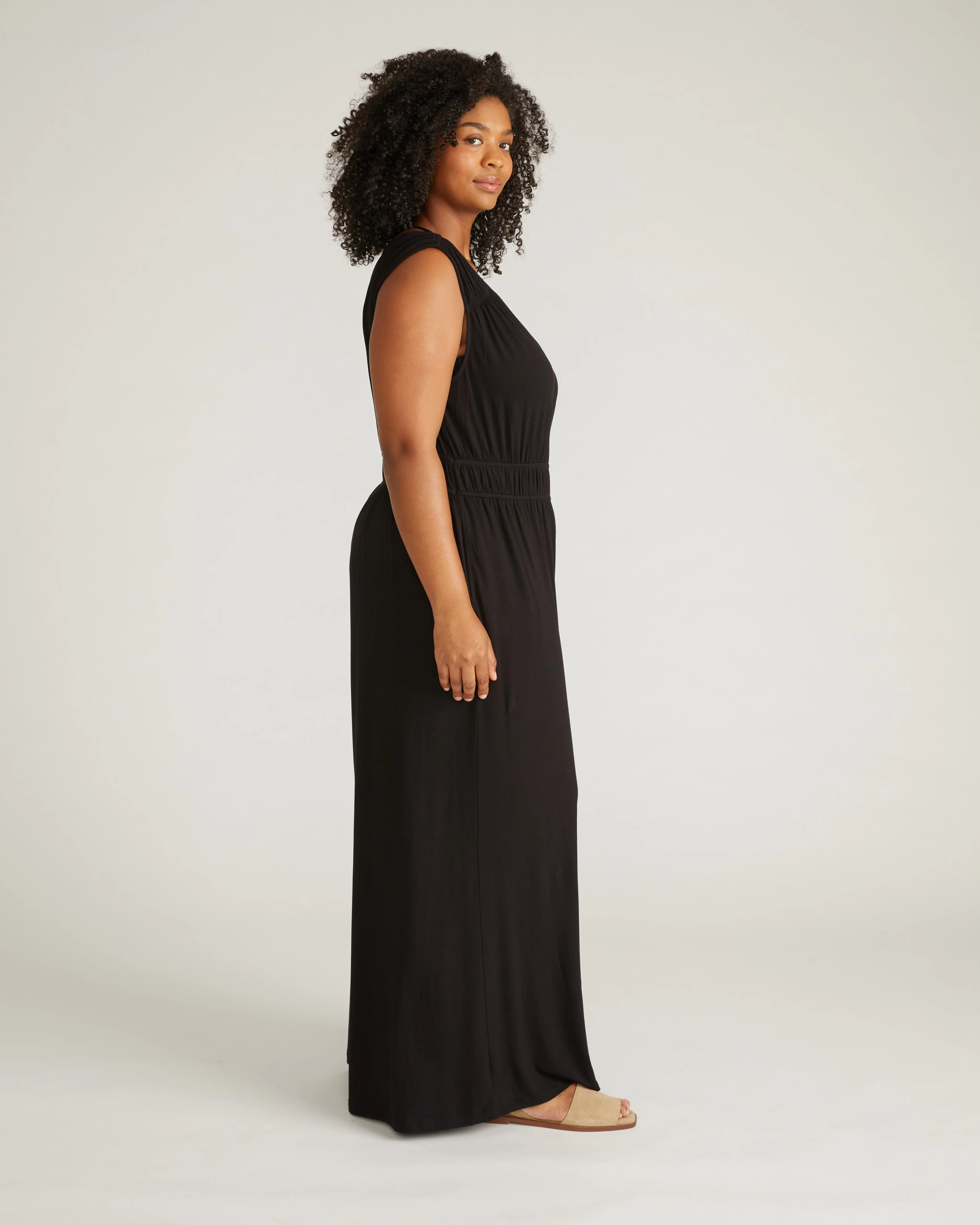 Zoey Liquid Jersey Jumpsuit - Black - Image 8