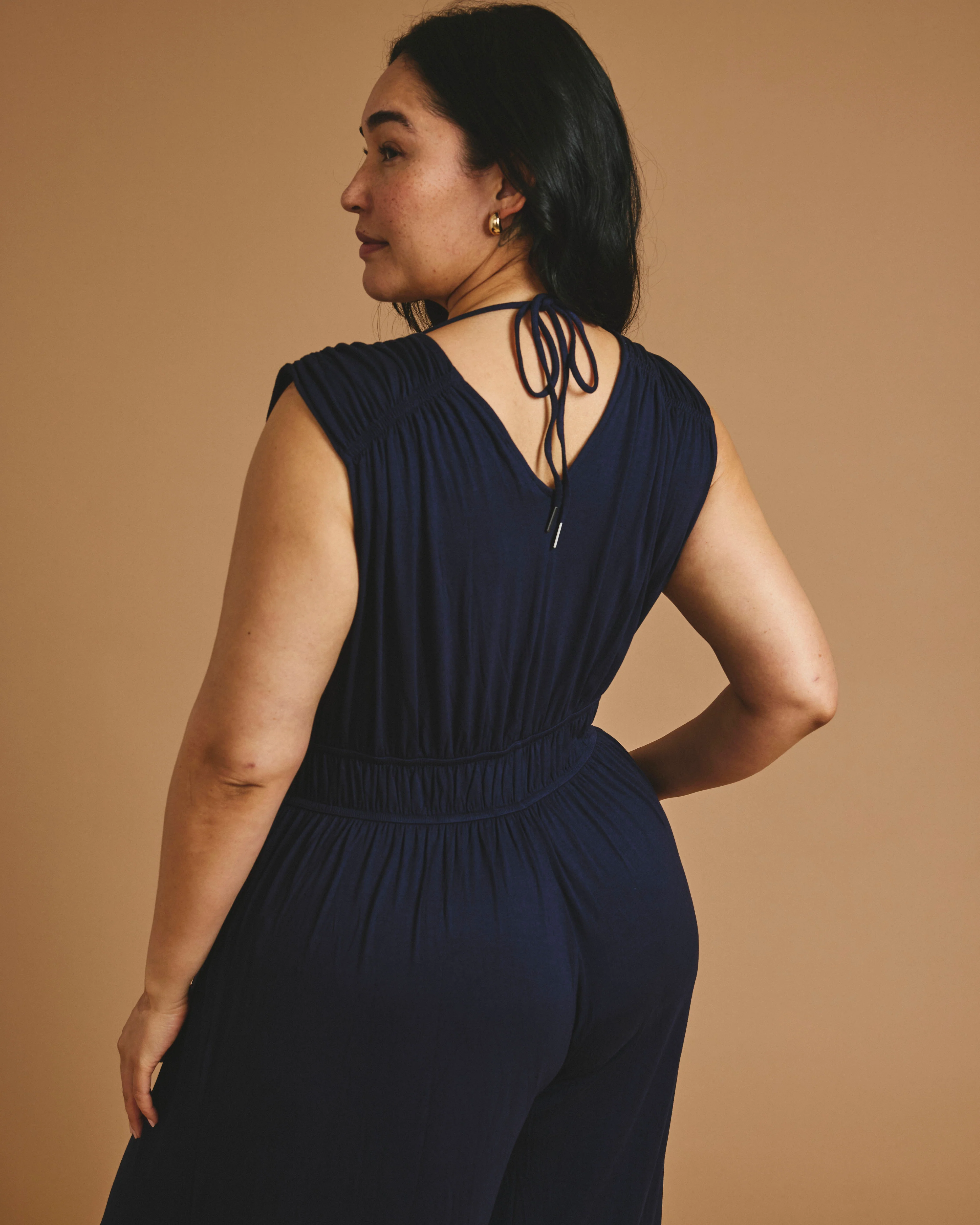 Zoey Liquid Jersey Jumpsuit - Midnight - Image 2