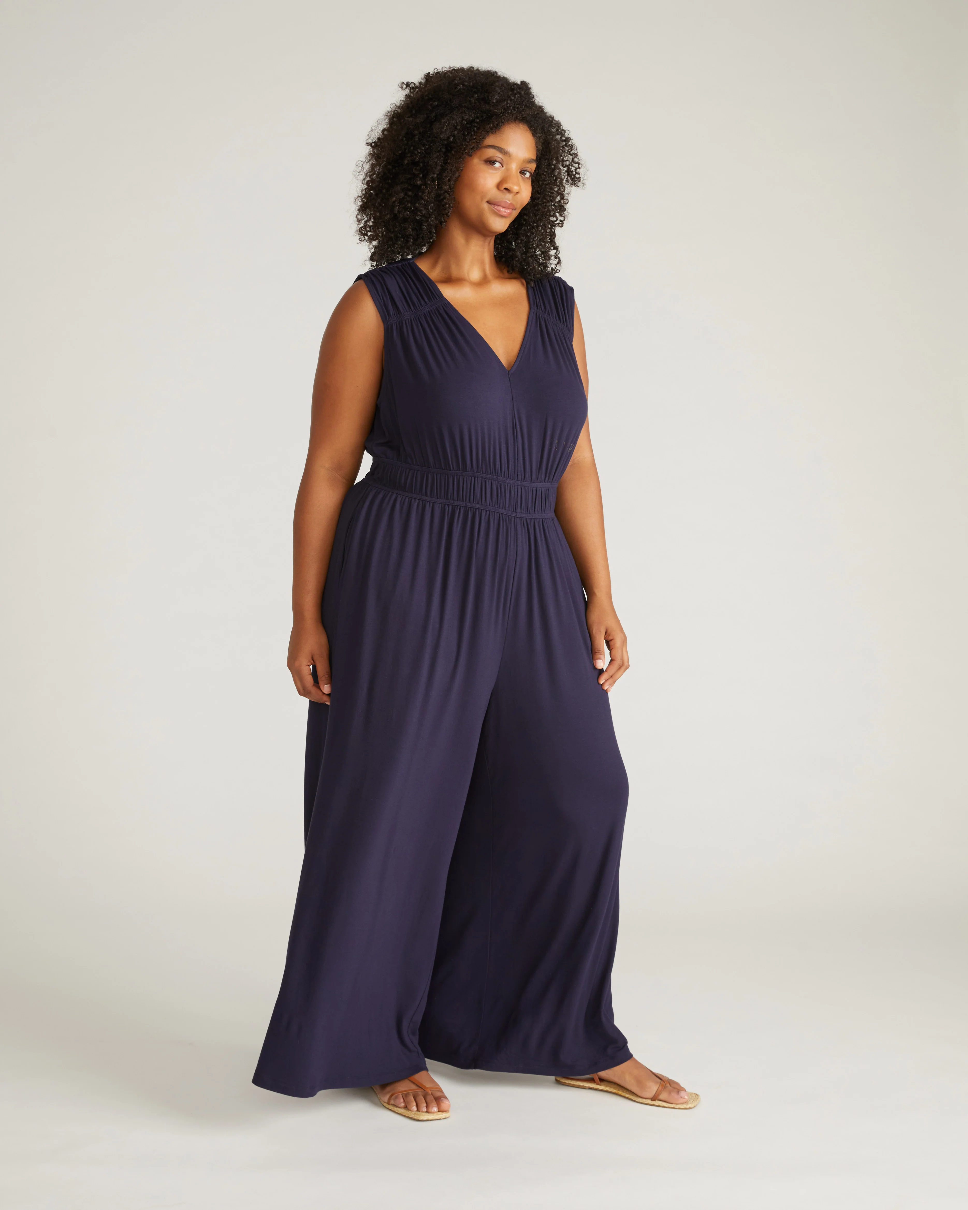 Zoey Liquid Jersey Jumpsuit - Midnight - Image 7